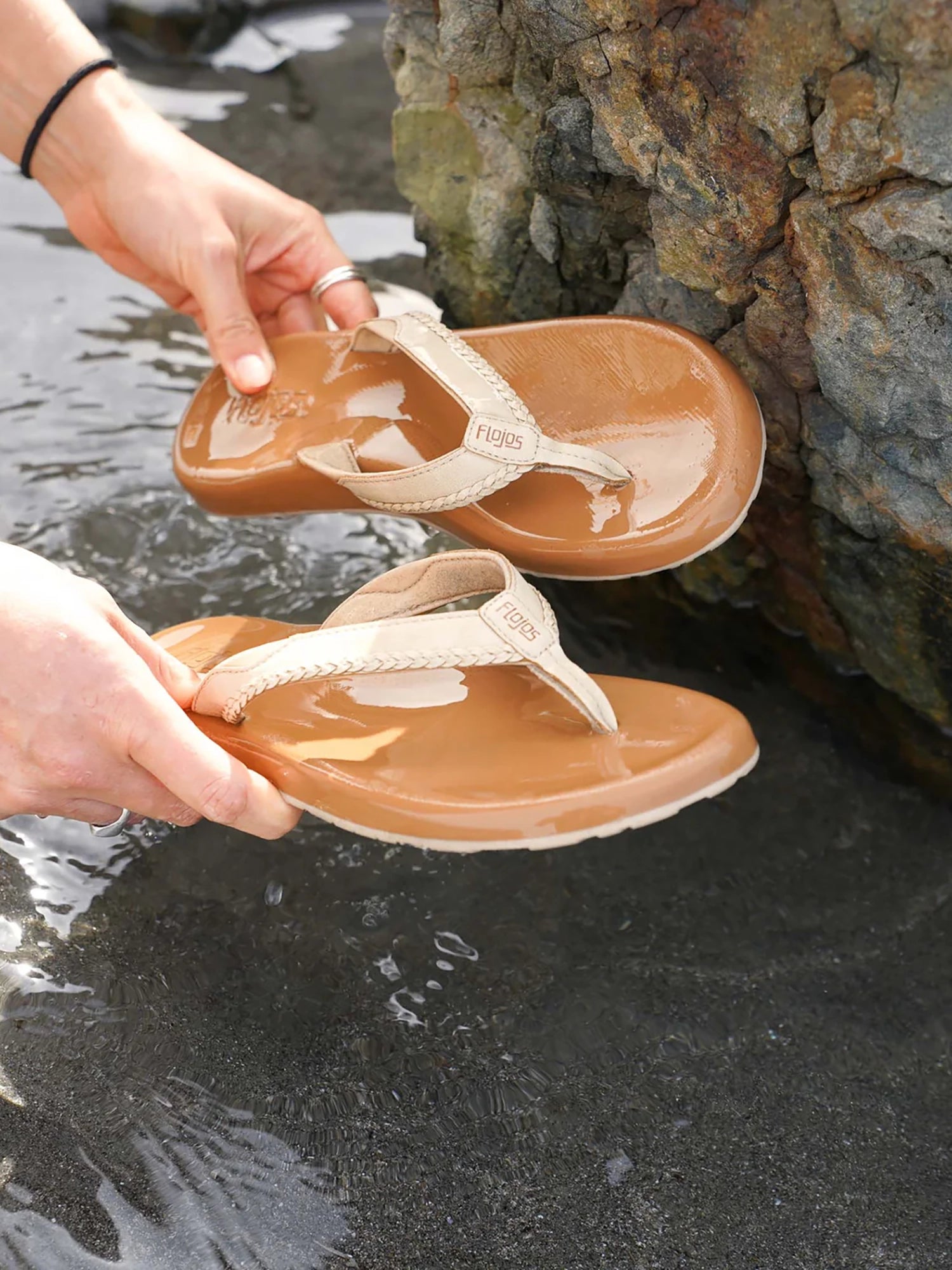 Flojos Women's Amor Sandals - Ivory/Tan