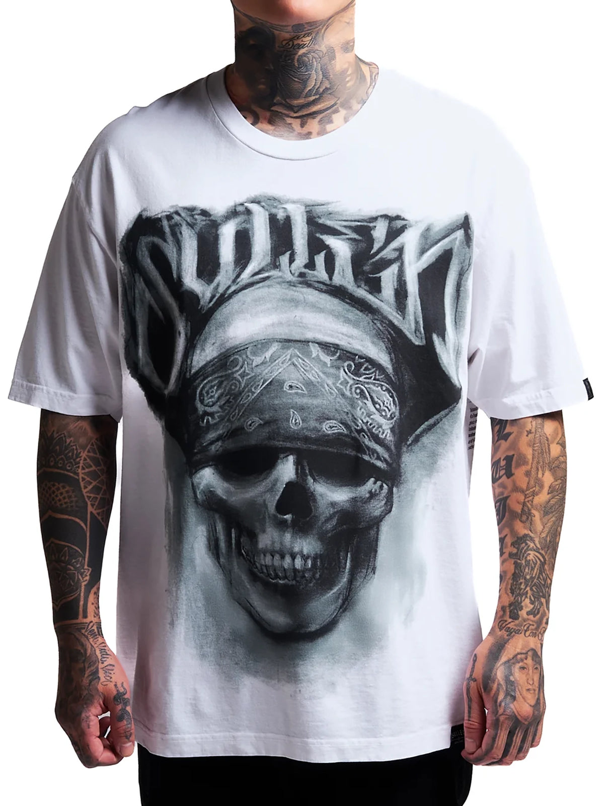 Sullen Bone Thug 1 Ton T-shirt in White - front product view