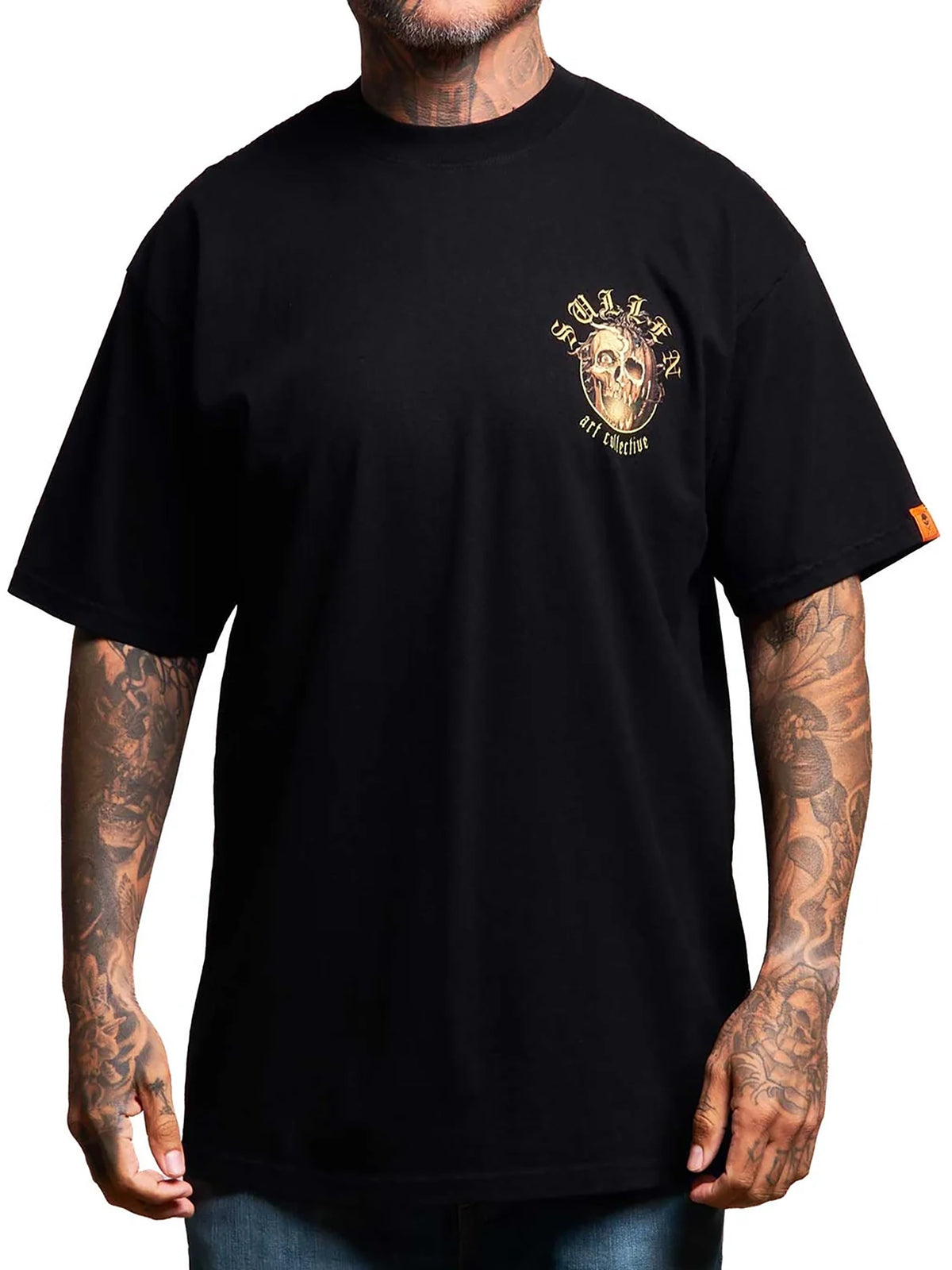 Front view of Sullen Boo 1 Ton T-shirt with small matching Halloween chest graphic