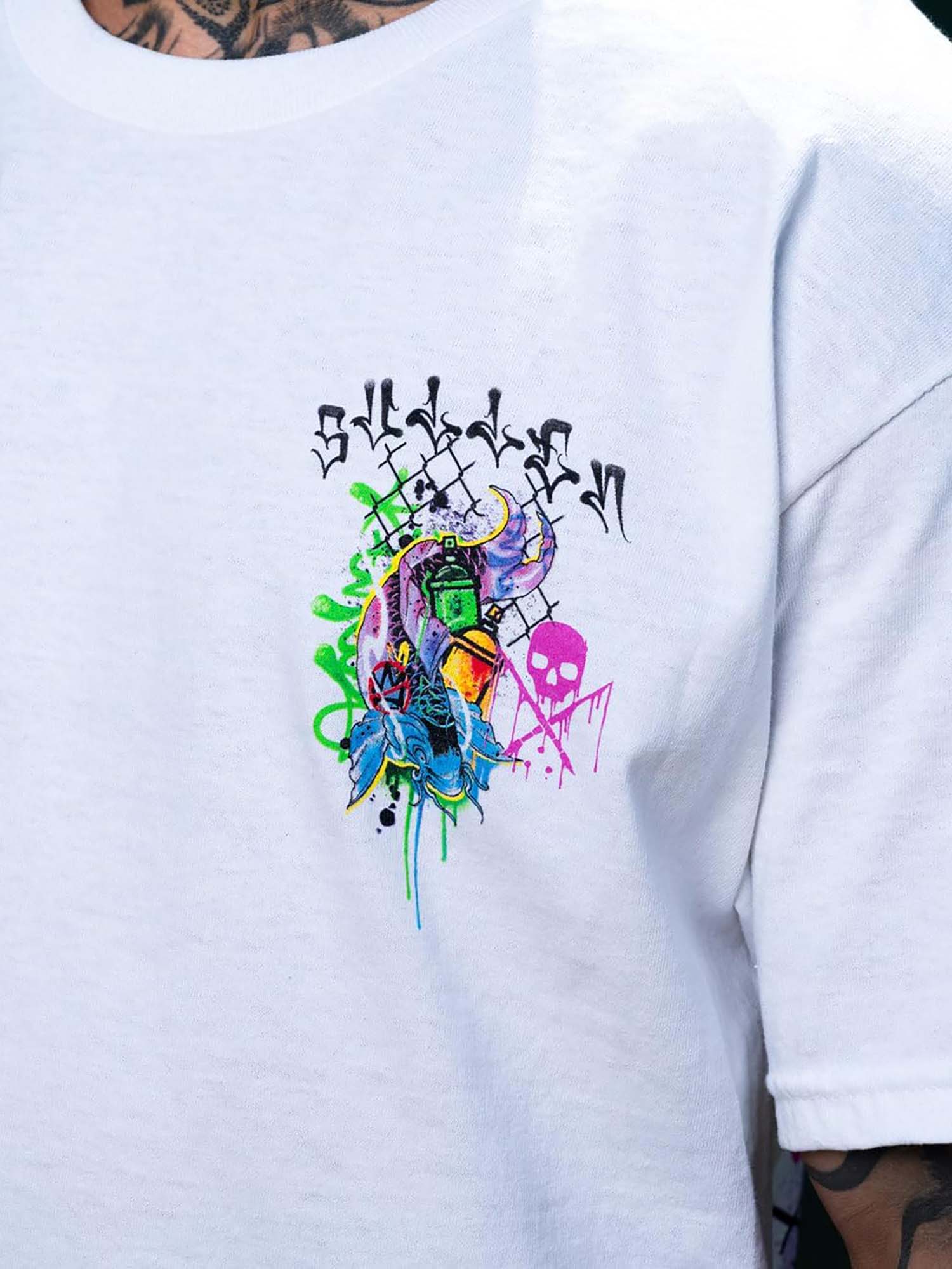 Sullen Men's Chemical Swirl Graphic T-shirt - White by Sullen