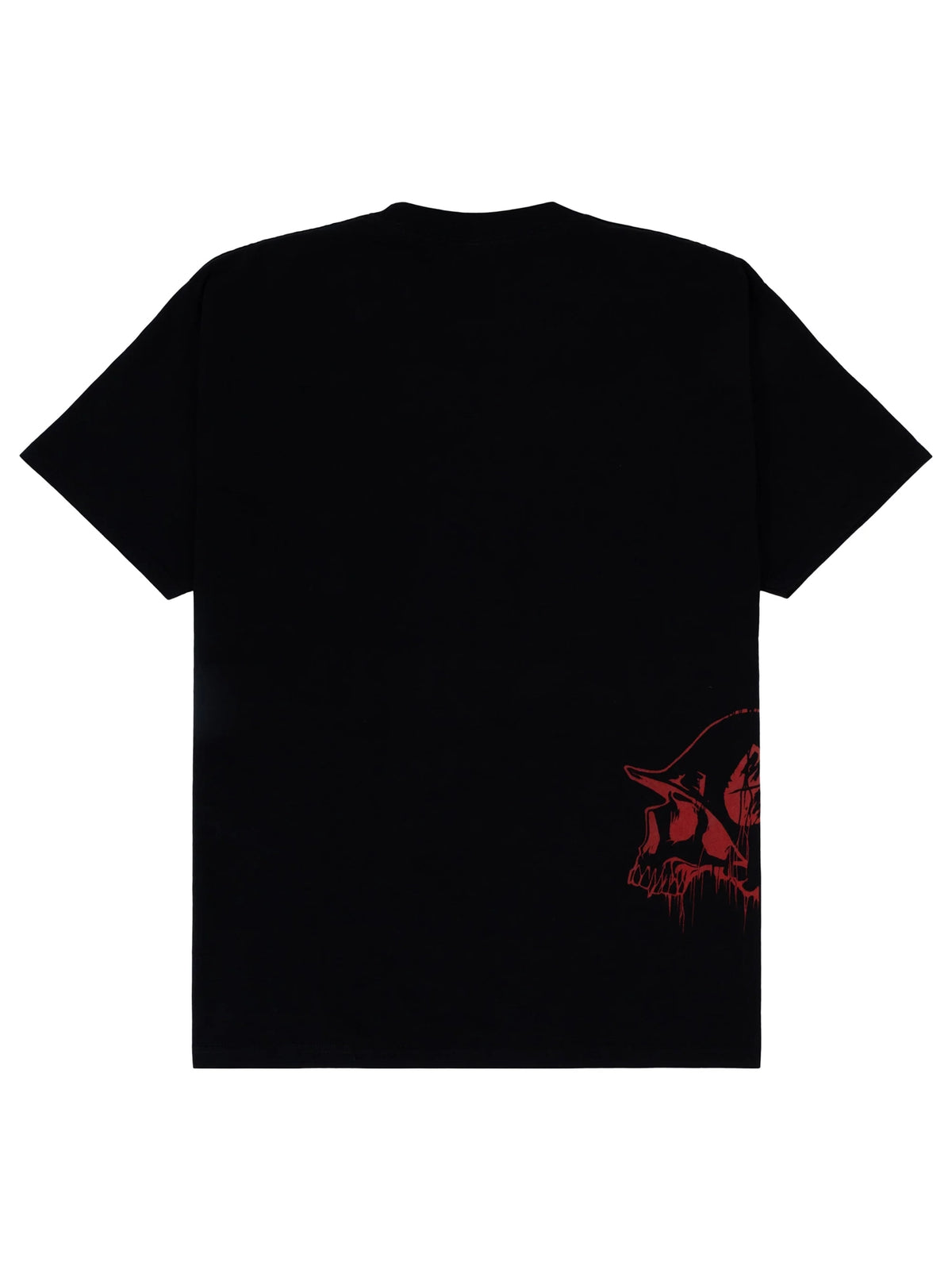 Metal Mulisha Clarify black graphic T-shirt back view showing the large Clarify skull design