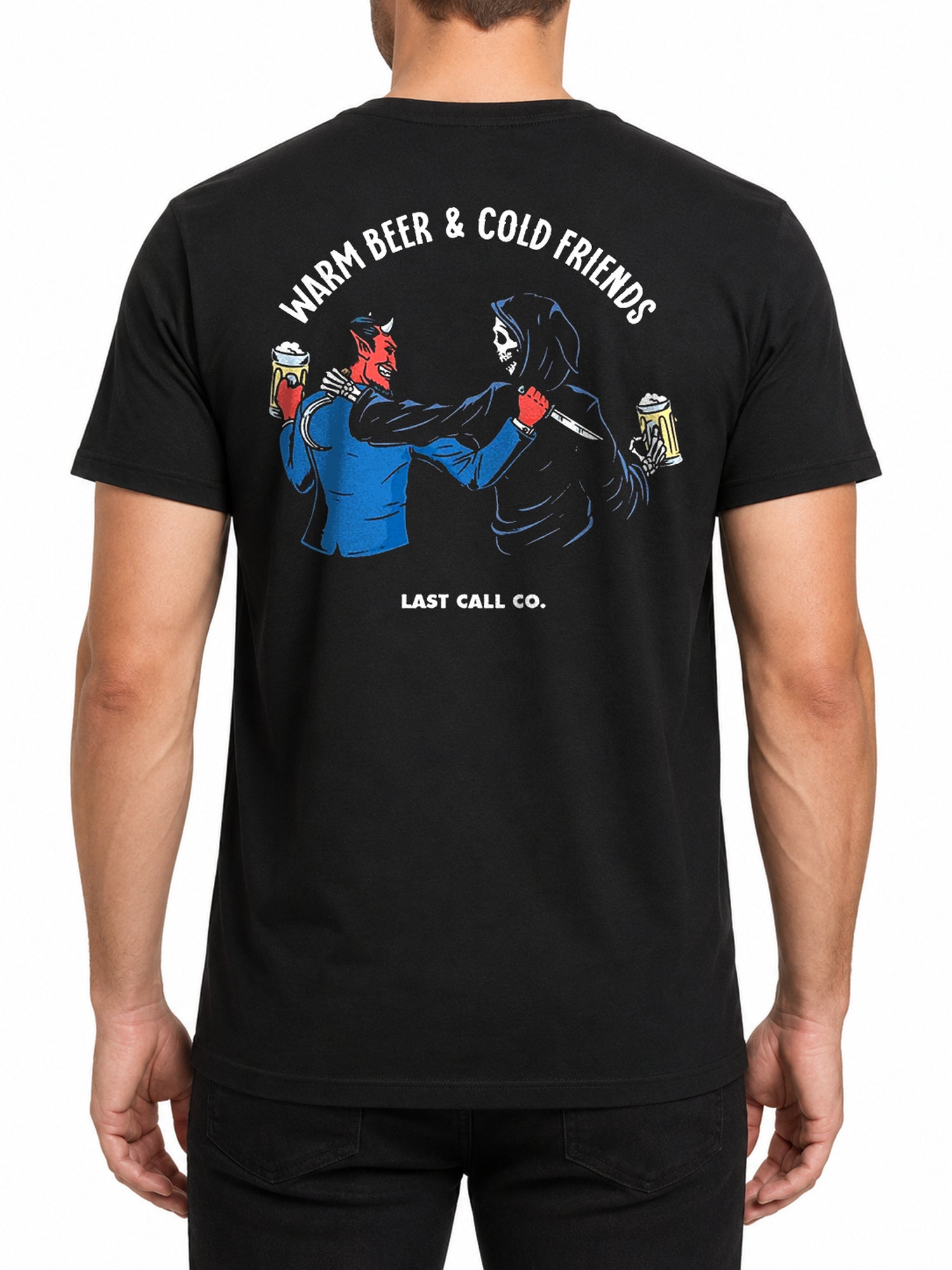 Last Call Co Cold Friends Men's Graphic T-shirt - Black