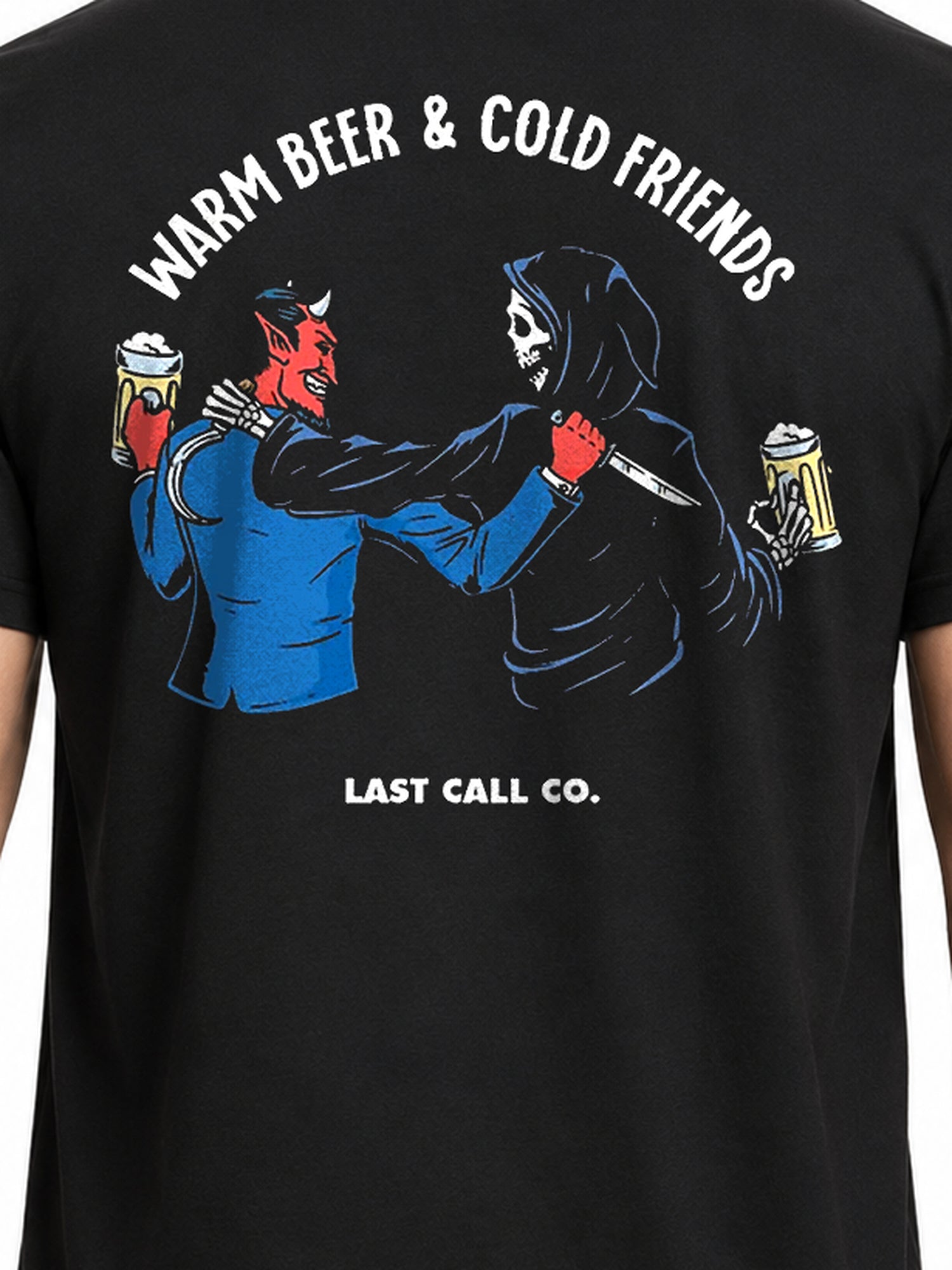 Last Call Co Cold Friends Men's Graphic T-shirt - Black