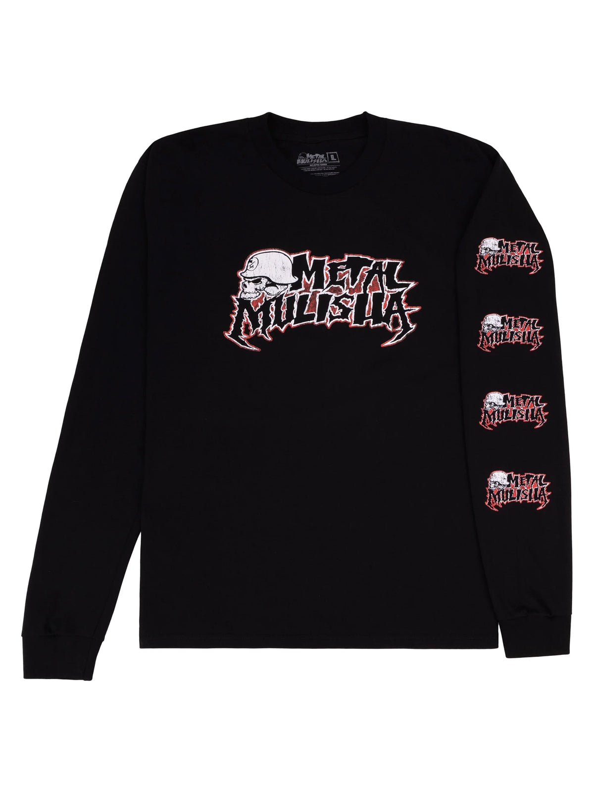 Metal Mulisha Corpo Fang black long sleeve T-shirt angled view highlighting the sleeve graphic
