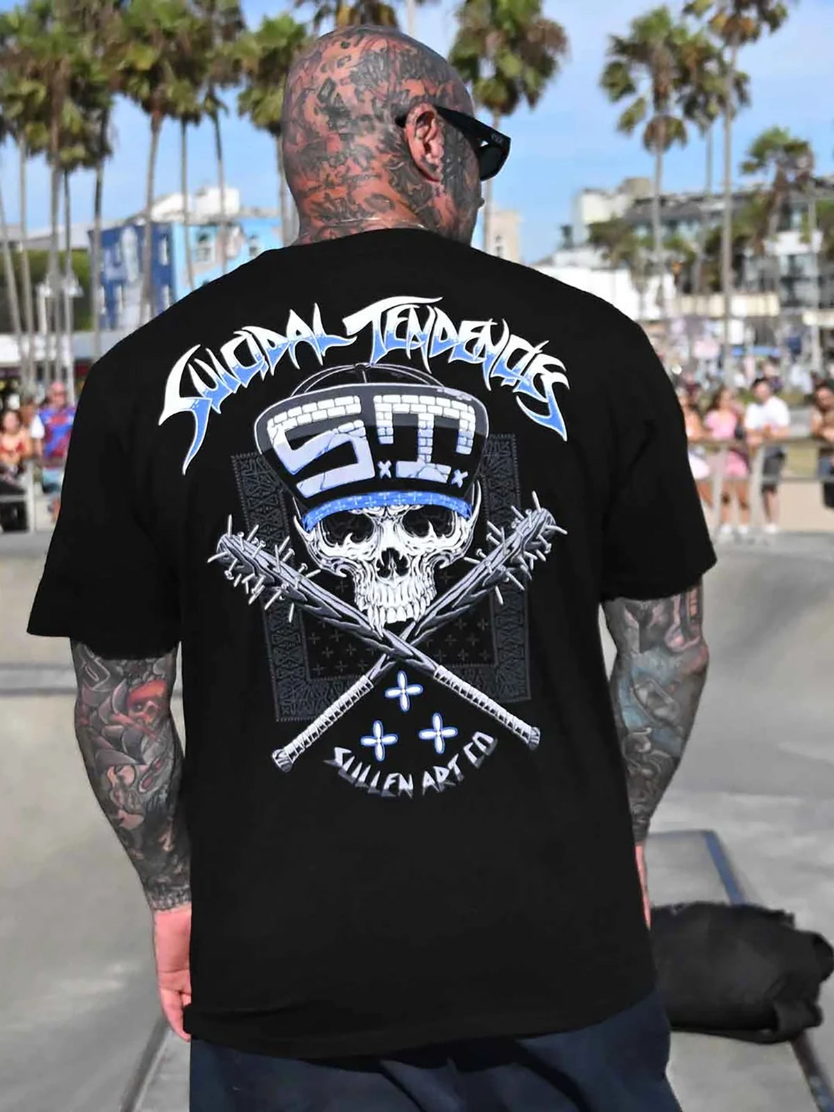 Sullen x Suicidal Tendencies Men's Cyco Badge Premium Graphic T-shirt - Jet Black