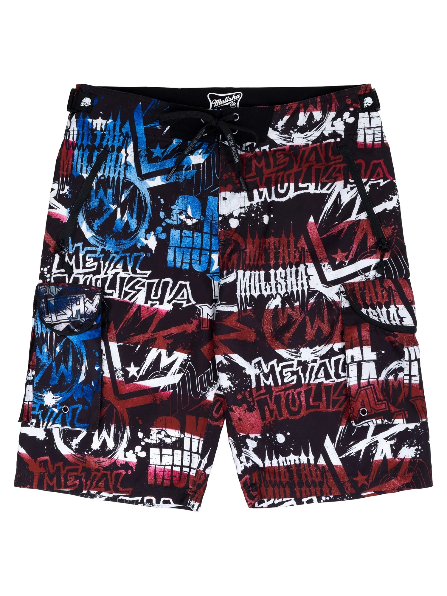 Metal Mulisha Men's D - Lush 2 Boardshorts - Red White and Blue by Metal Mulisha