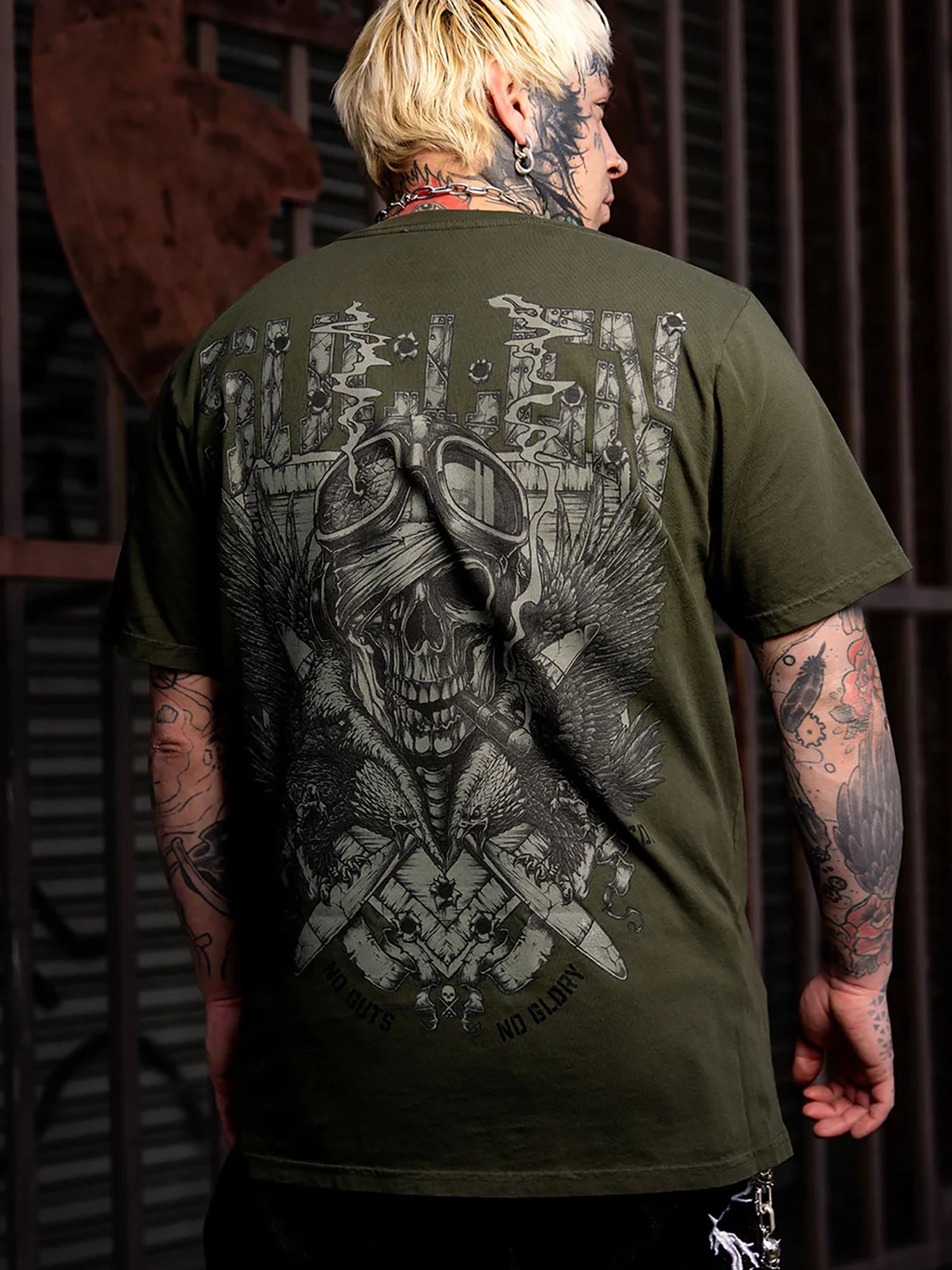 Sullen Men's Fighter Premium Graphic T-shirt - Rifle Green by Sullen