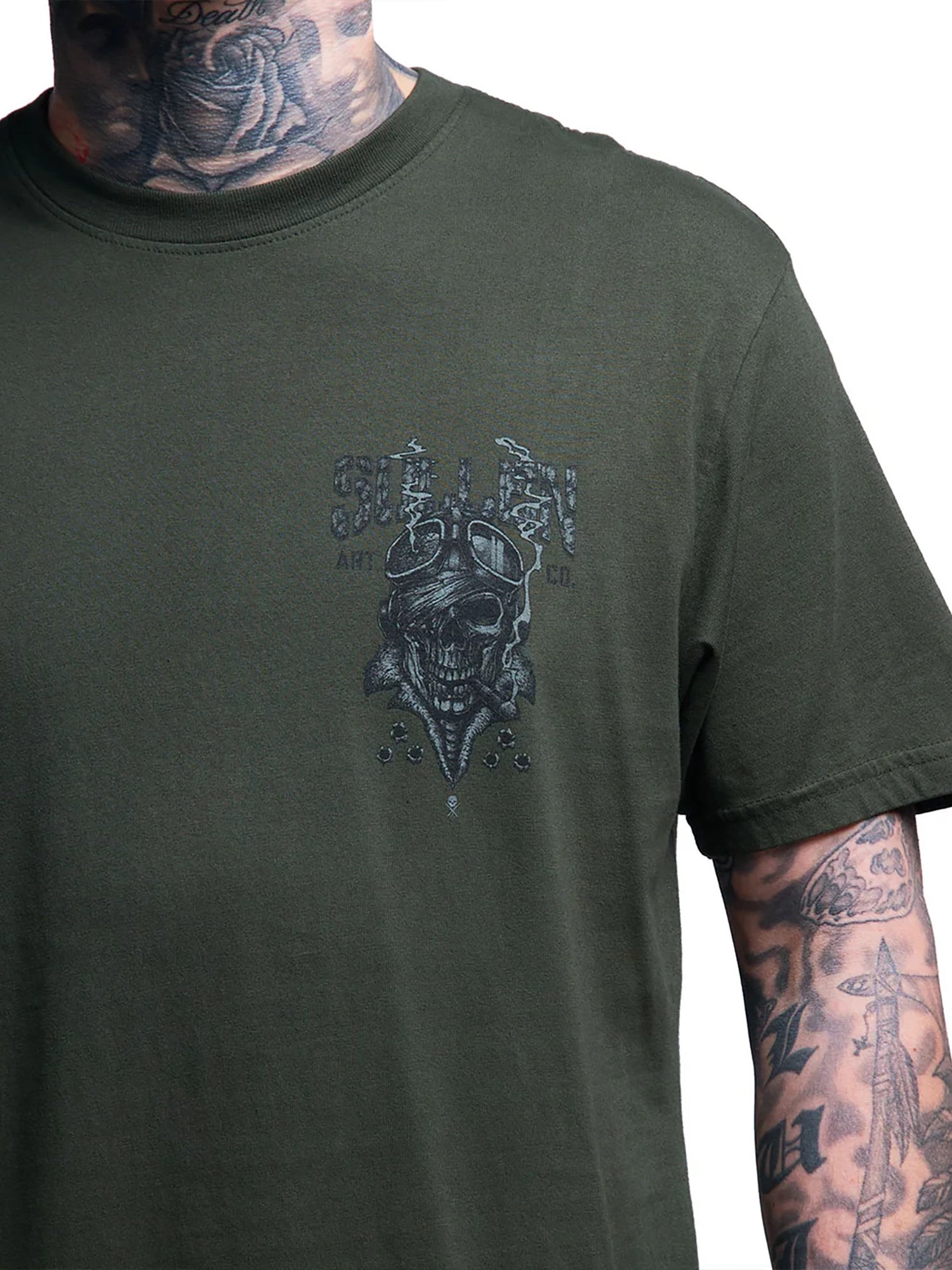 Sullen Men's Fighter Premium Graphic T-shirt - Rifle Green by Sullen