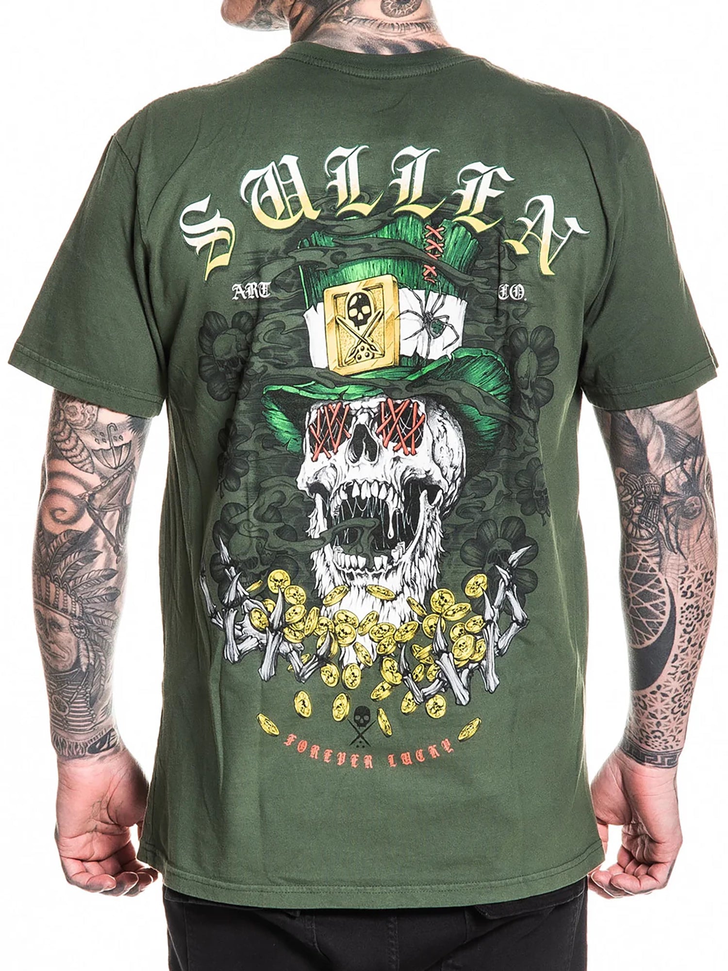 Sullen Men's Forever Lucky Premium Graphic T-shirt - Thyme by Sullen