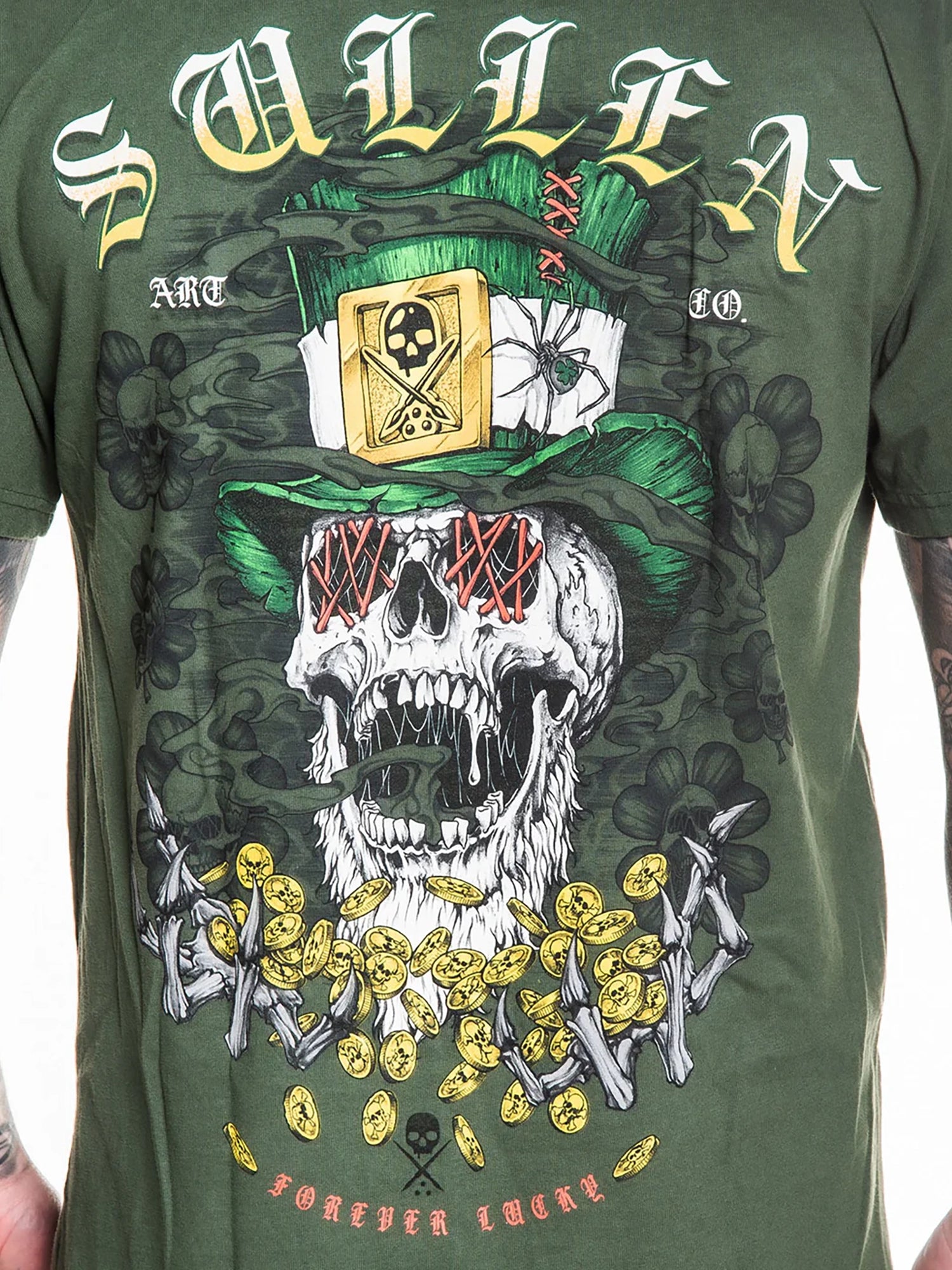 Sullen Men's Forever Lucky Premium Graphic T-shirt - Thyme by Sullen