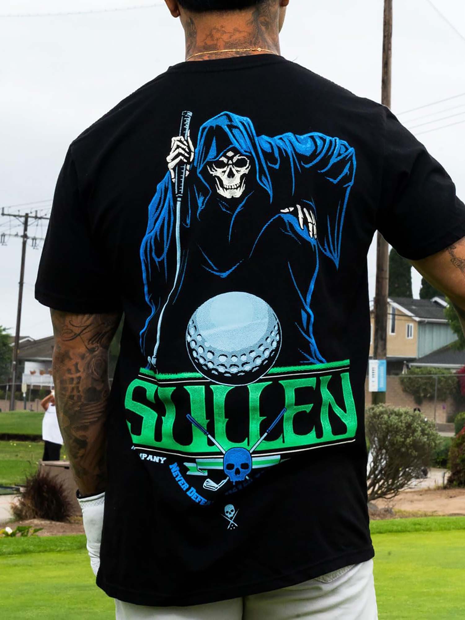 Sullen Men's Golf Grim Premium Graphic T-shirt - Jet Black by Sullen