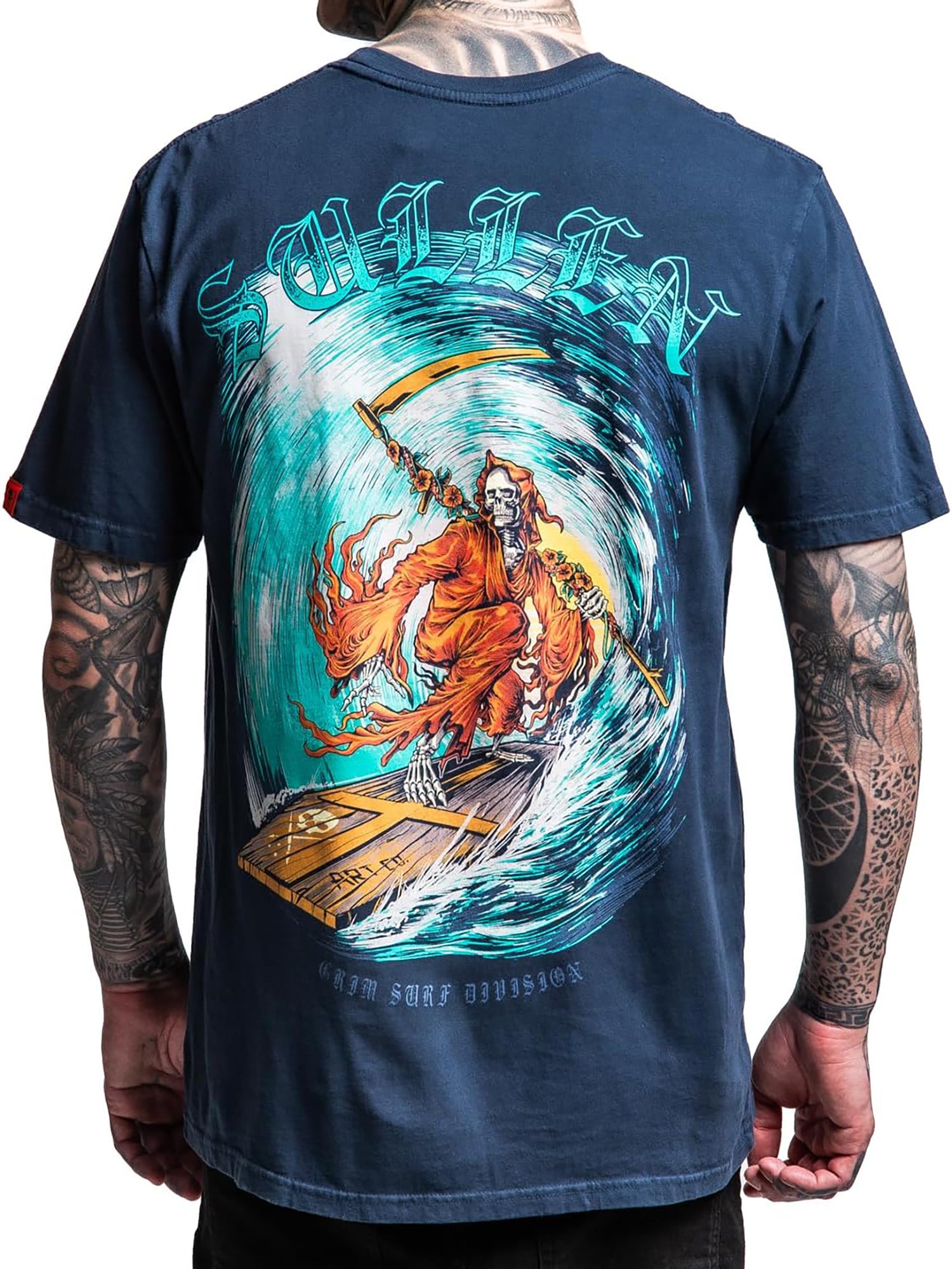 Sullen Men's Grim Surf Div Premium Tee - Moon Indigo by Sullen