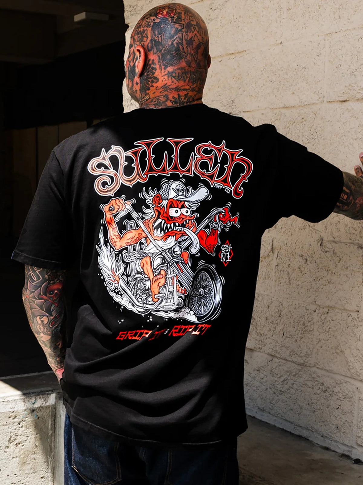 Sullen Men's Grip Rip Premium Graphic T-shirt - Jet Black by Sullen