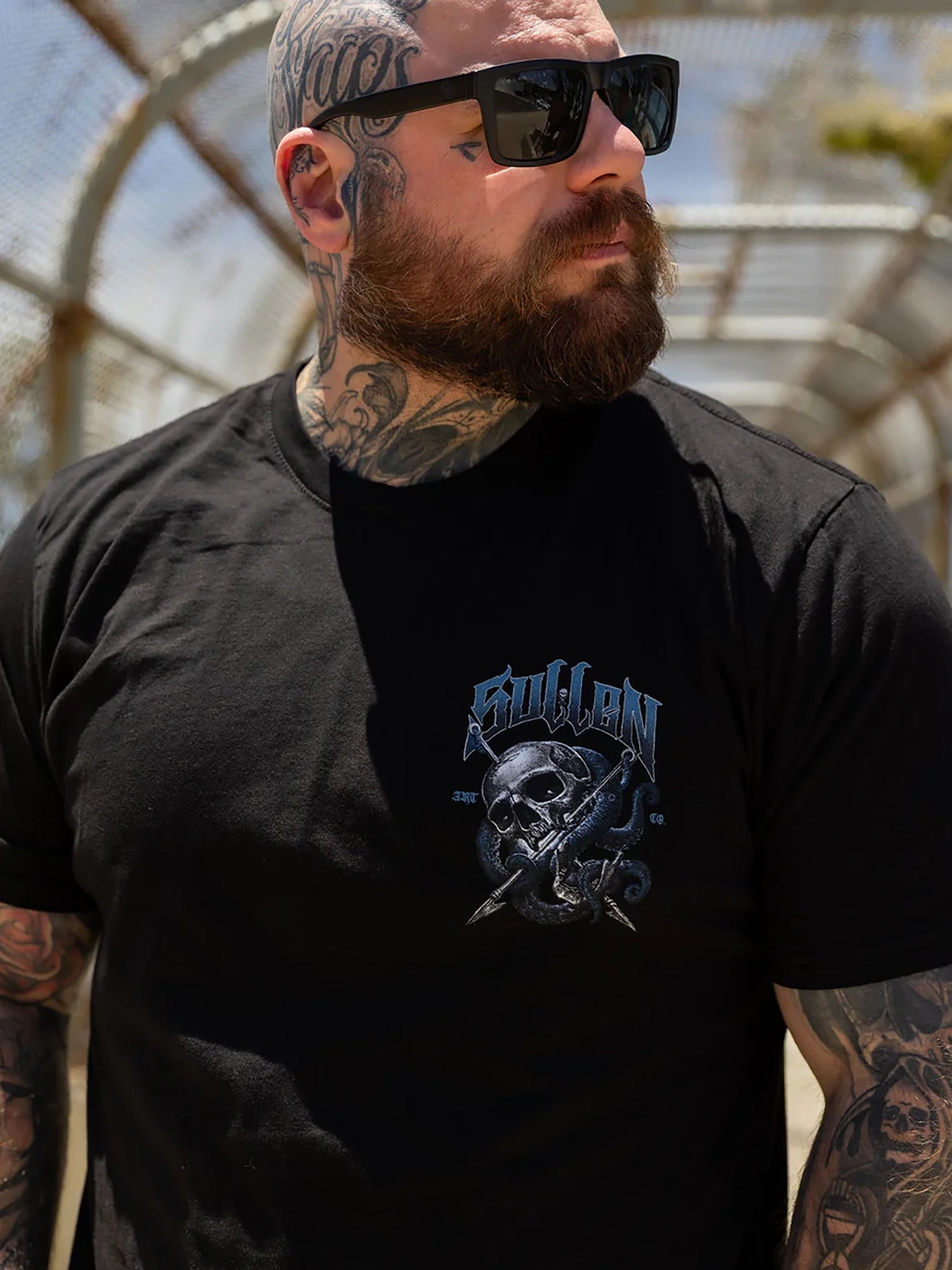 Sullen Men's Harpoon Skull Premium Graphic Tee - Jet Black by Sullen