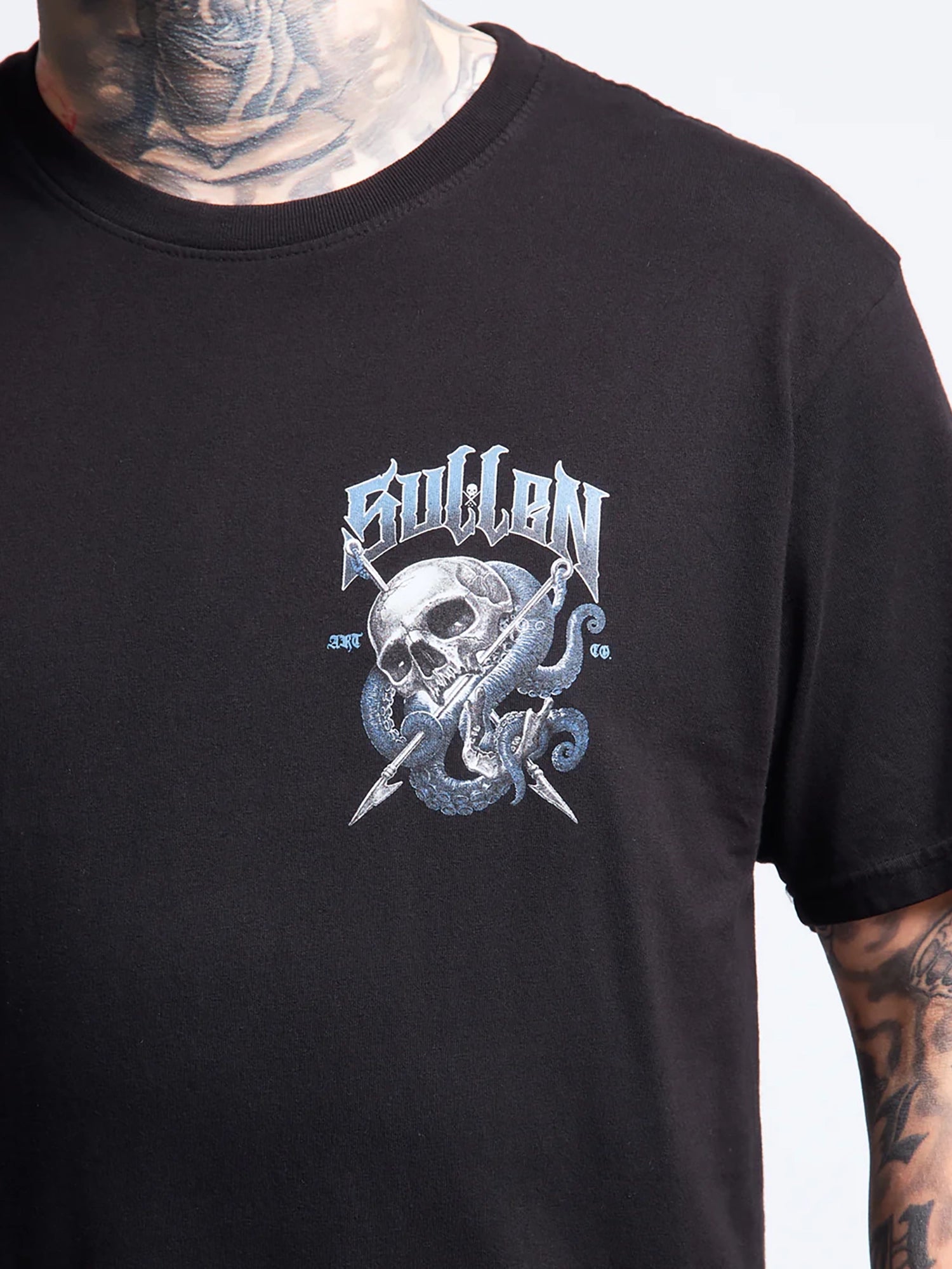Sullen Men's Harpoon Skull Premium Graphic Tee - Jet Black by Sullen
