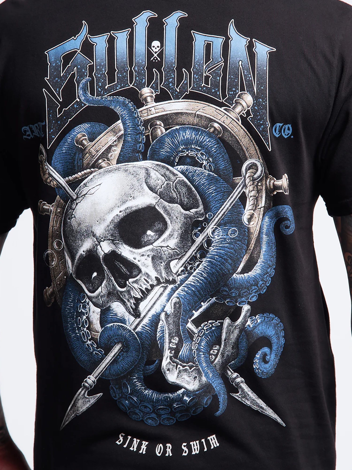 Sullen Men's Harpoon Skull Premium Graphic Tee - Jet Black by Sullen