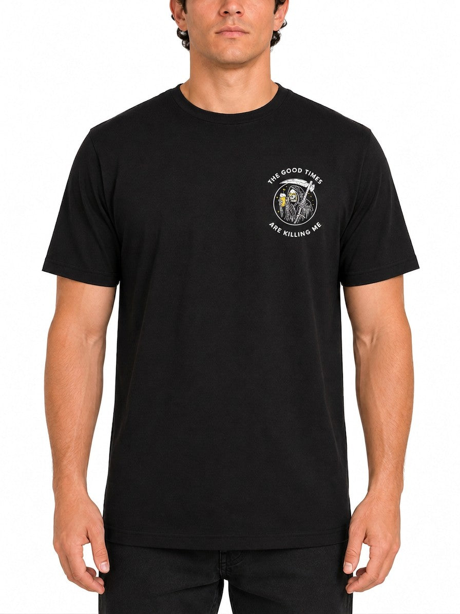 Last Call Co Men's Killing Me Graphic T-shirt - Black