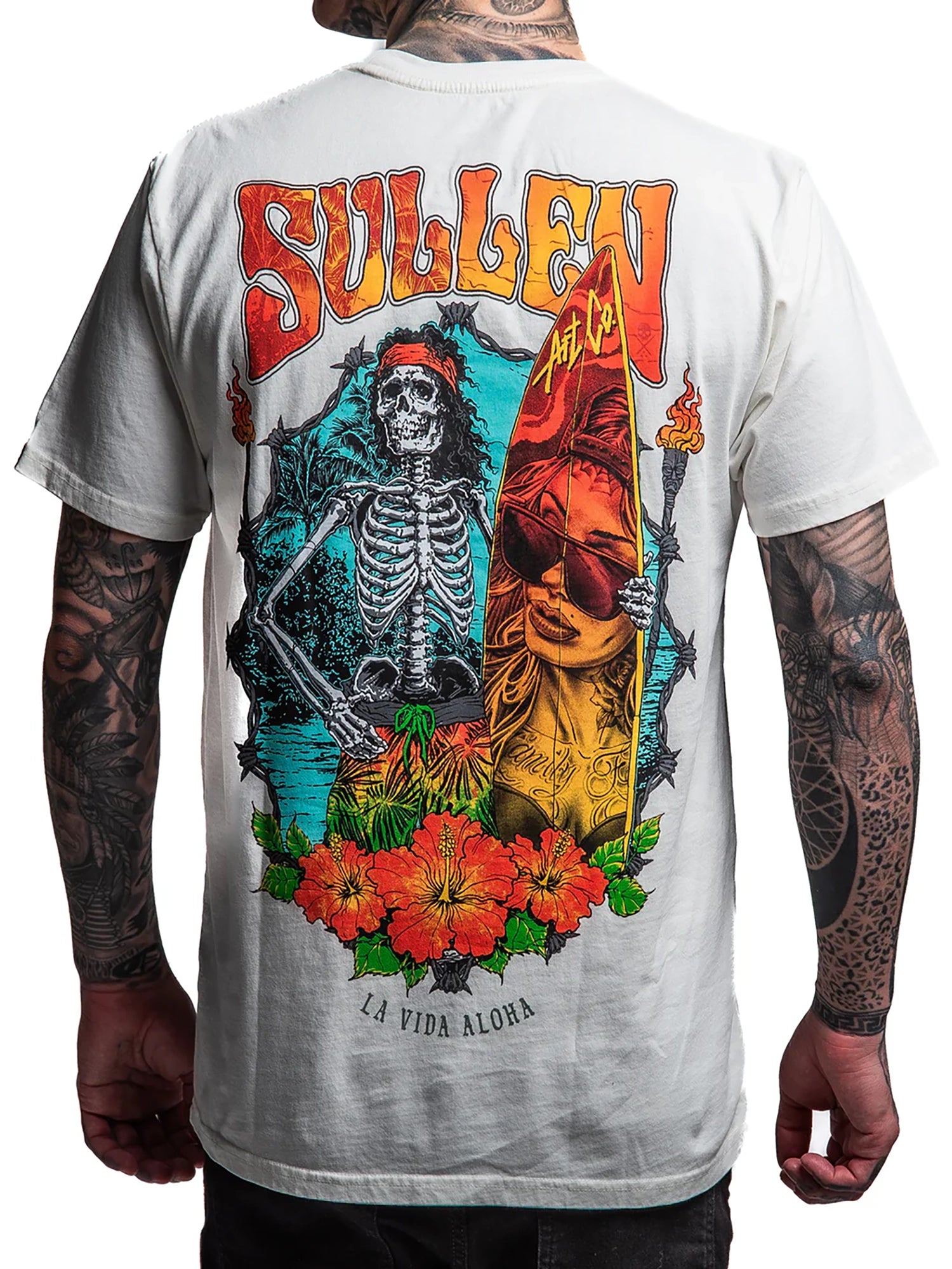 Sullen Men's La Vida Aloha Premium Tee - Antique White by Sullen