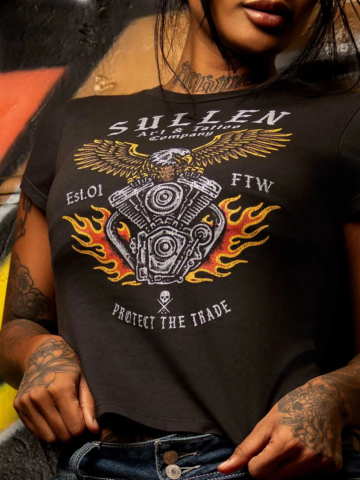 Sullen Live Free Women's Graphic T-shirt - Vintage Black