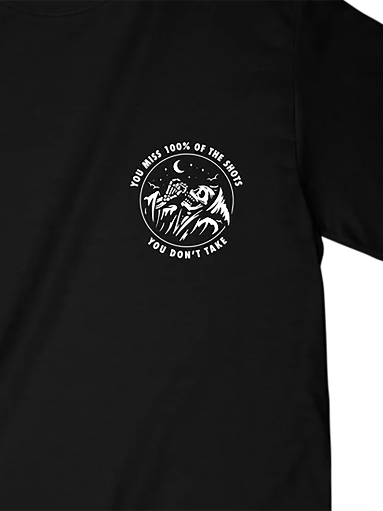 Last Call Co Miss Graphic T-shirt Black close-up front chest graphic detail