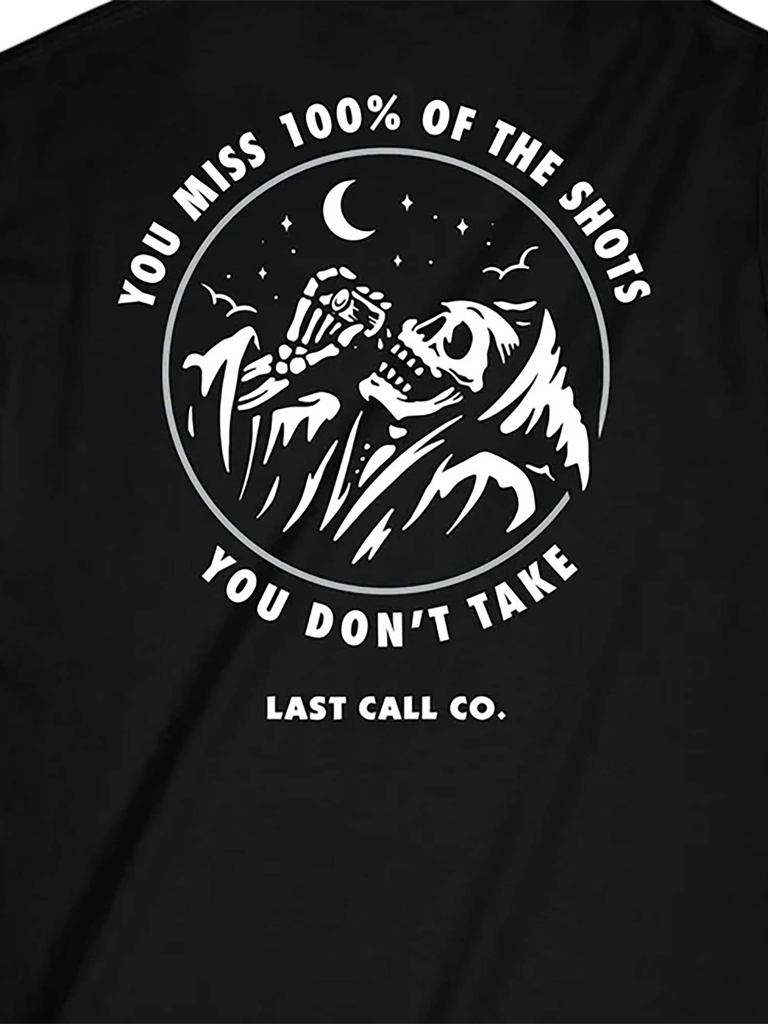 Last Call Co Miss Graphic T-shirt Black close-up back graphic detail