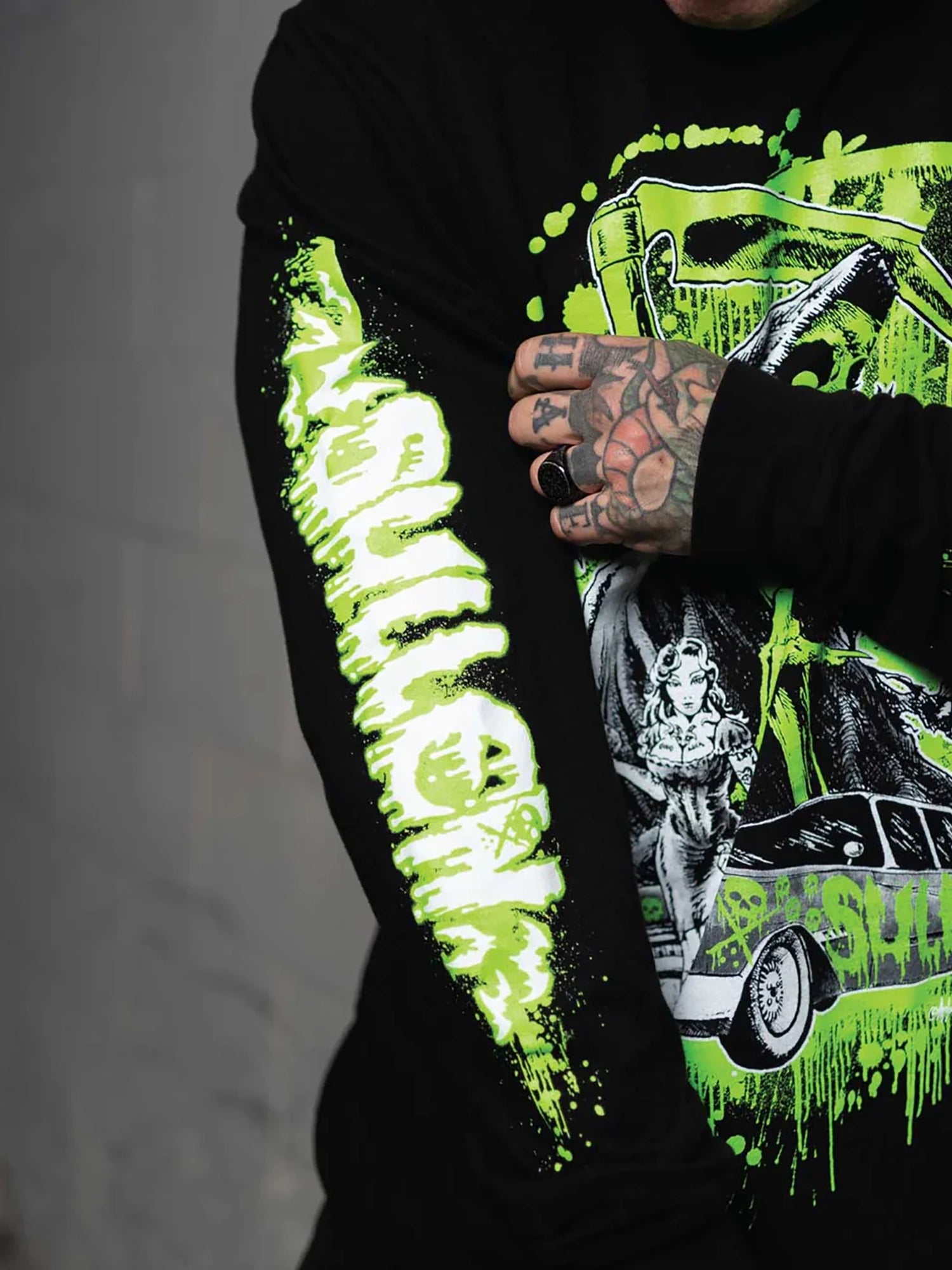 Sullen Men's Never Late Long Sleeve French Terry Glow in the Dark Premium T-shirt