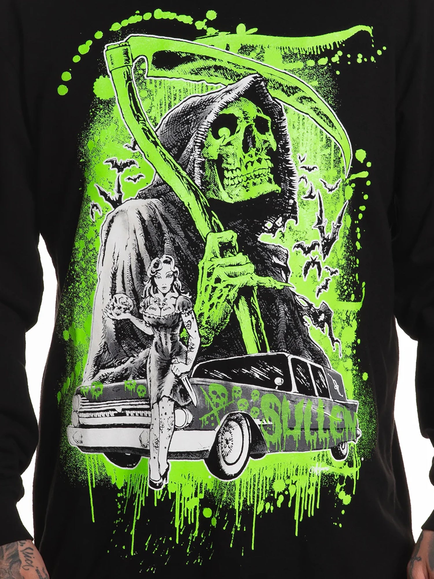 Sullen Men's Never Late Long Sleeve French Terry Glow in the Dark Premium T-shirt