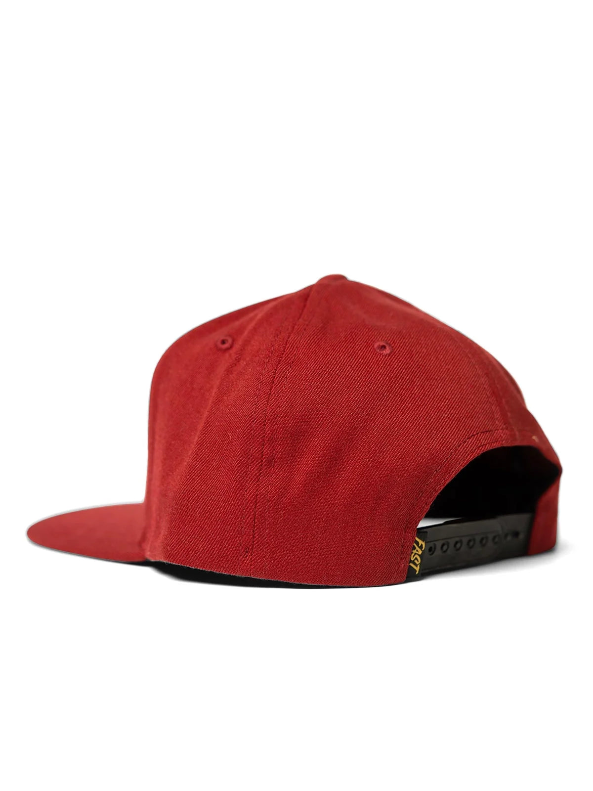 Fasthouse Men's Oil Burner 110 Snapback Hat in Maroon, rear view with snapback closure