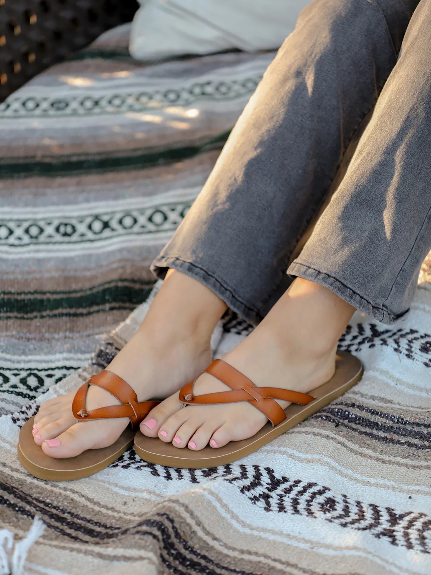 Flojos Women's Priya Five Point Interwoven Strap Sandals