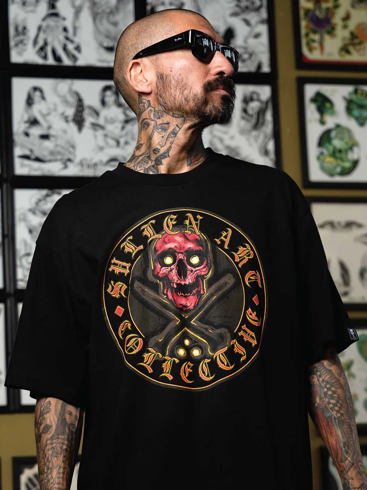 Sullen Men's Red Skull Badge Standard T-shirt