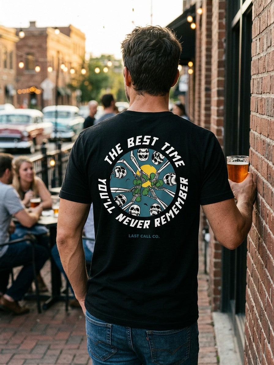 Last Call Co Remember Graphic T-shirt Black lifestyle back view