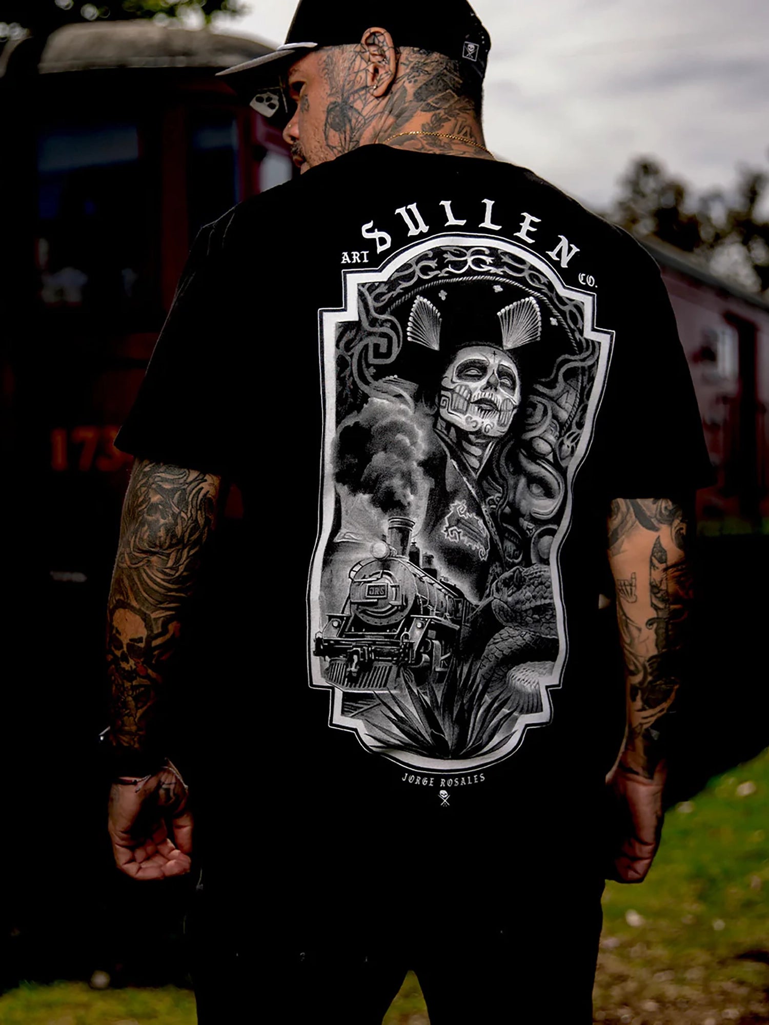 Sullen Men's Rosales Premium Graphic T-shirt - Jet Black by Sullen