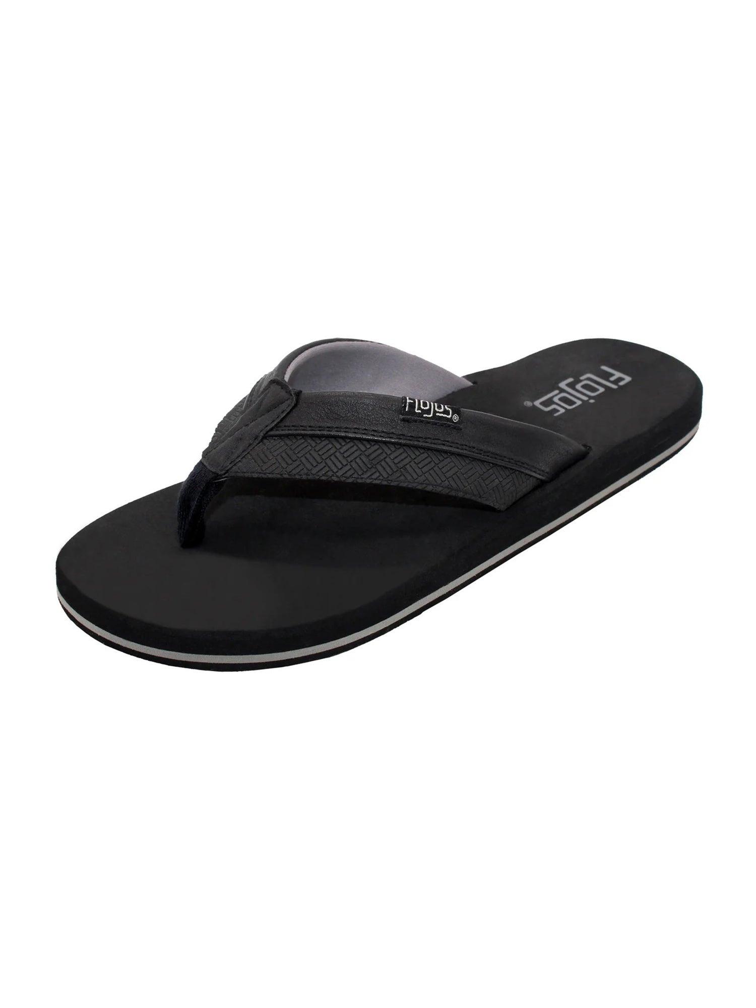 Flojos Men's Ryan Tutone Strap Black Sandals
