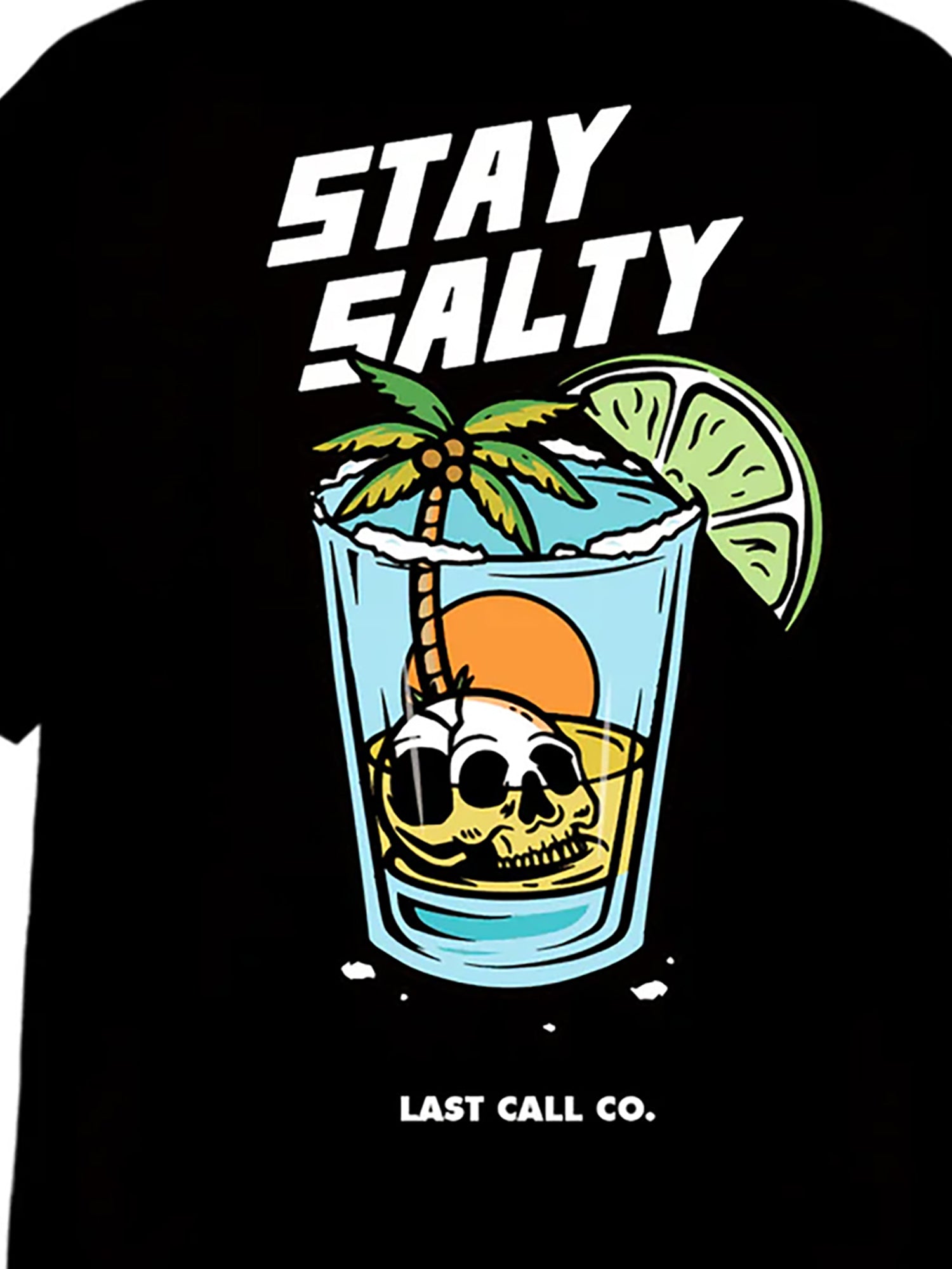 Last Call Co Salty Graphic T-shirt Black close-up back graphic detail