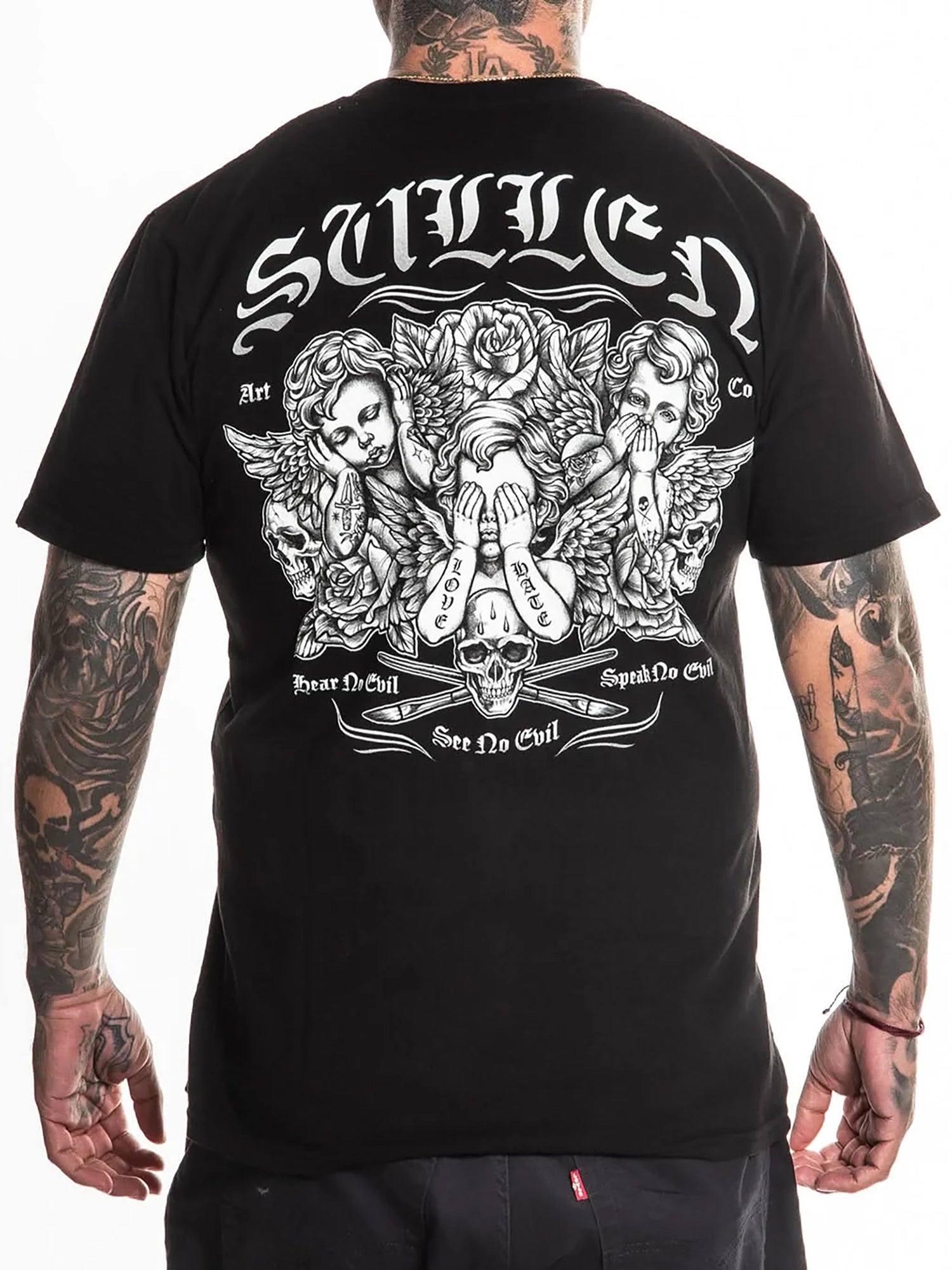 Sullen Men's See No Evil Premium Graphic T-shirt - Jet Black by Sullen