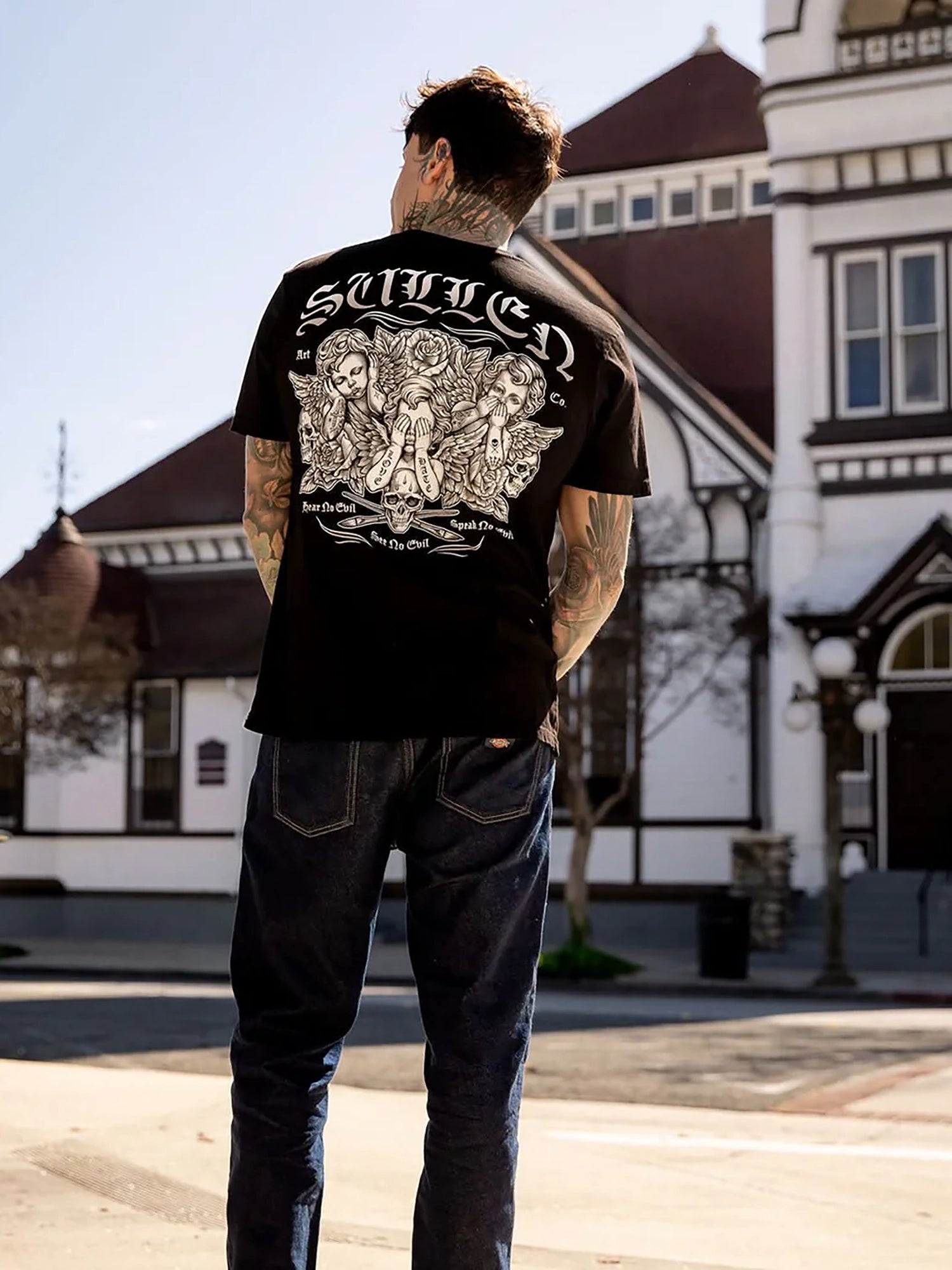 Sullen Men's See No Evil Premium Graphic T-shirt - Jet Black by Sullen