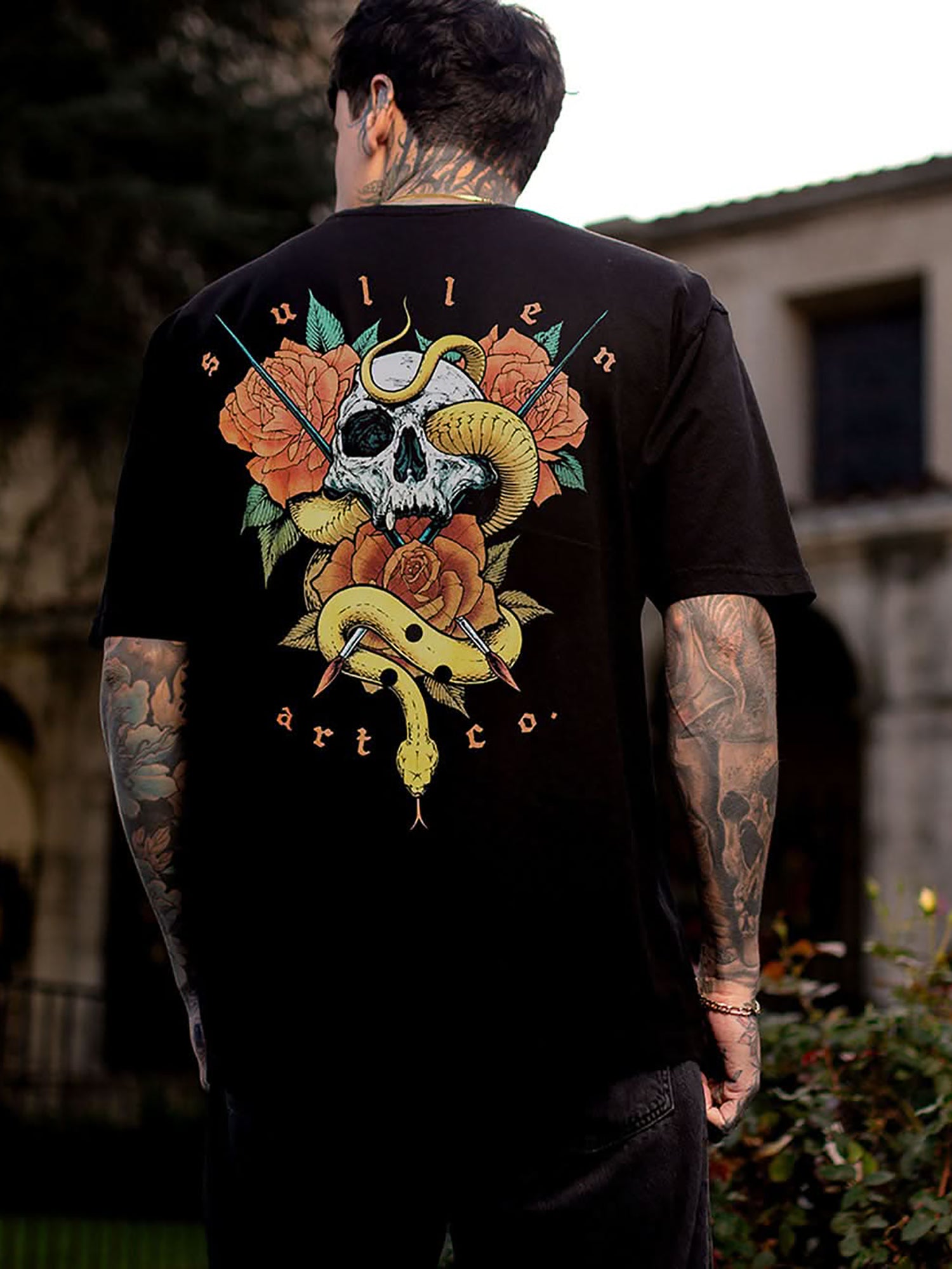 Sullen Men's Serpentine Premium Graphic T-shirt - Jet Black by Sullen