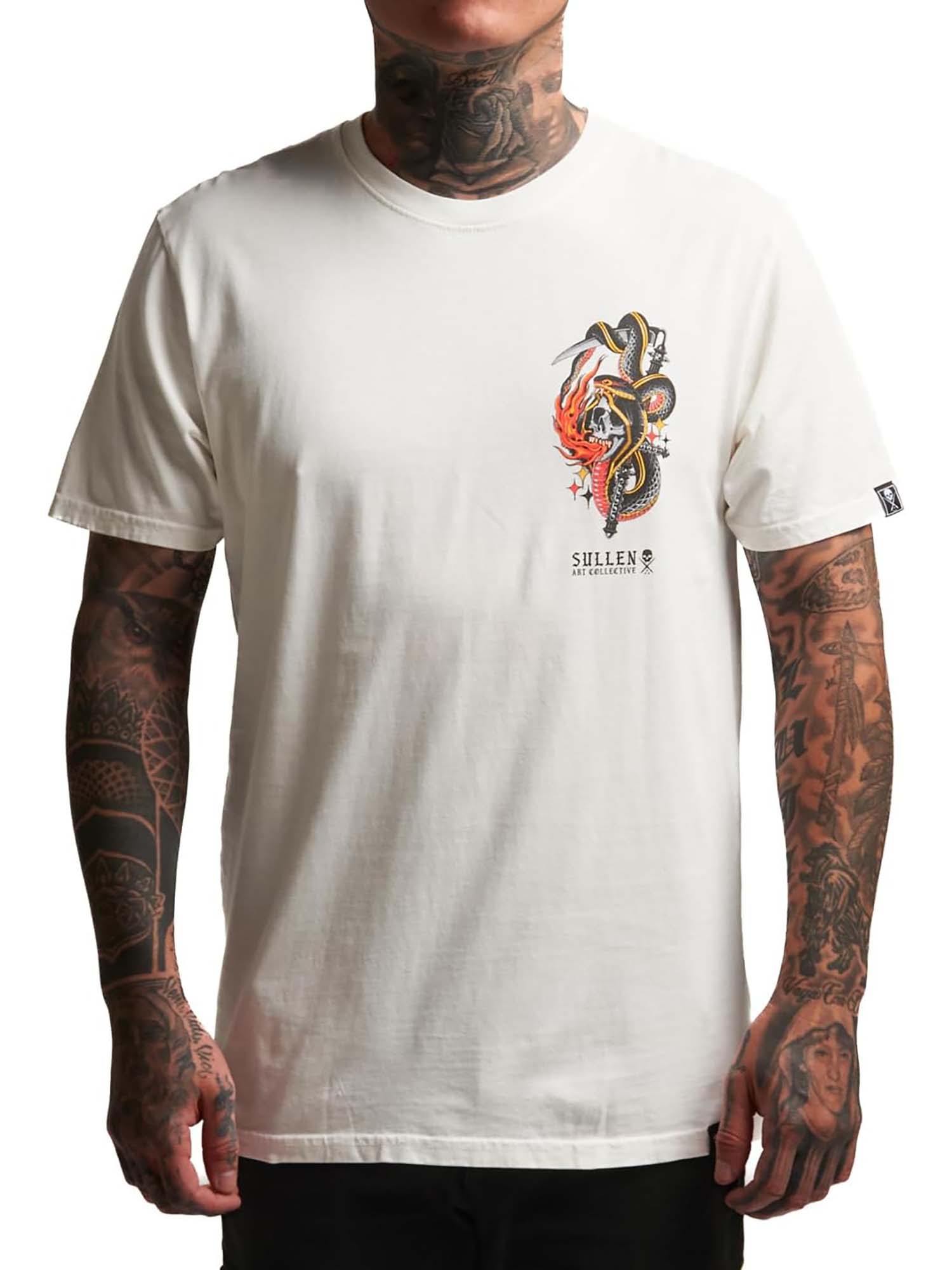 Sullen Men's Sinners & Snakes Premium Graphic Tee - Antique White by Sullen