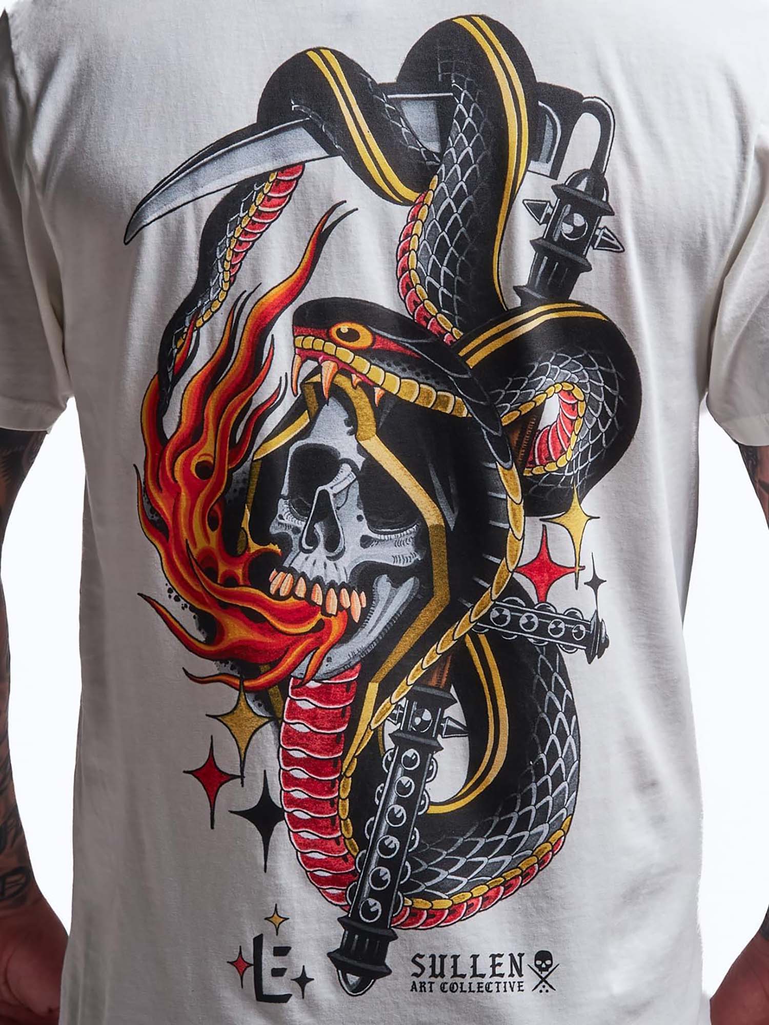 Sullen Men's Sinners & Snakes Premium Graphic Tee - Antique White by Sullen