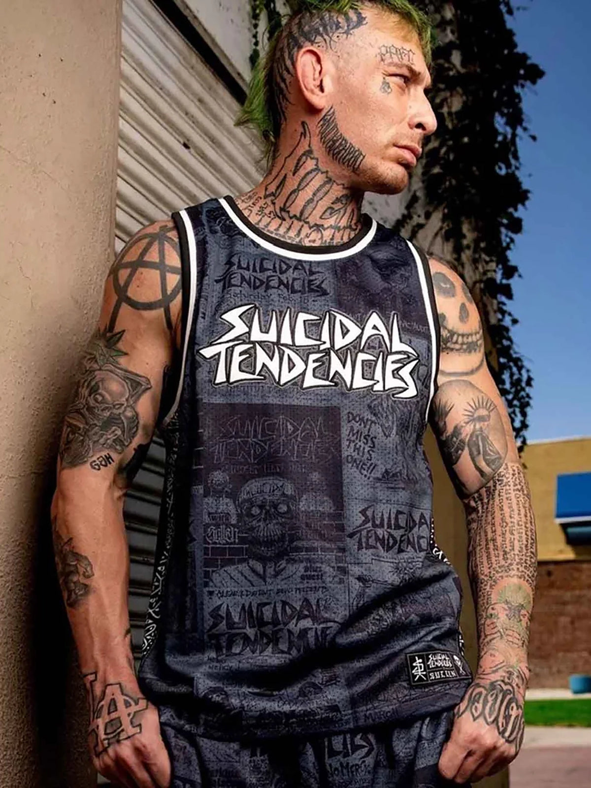 Sullen x Suicidal Tendencies Men's Posted Heavy Mesh Jersey - Grey