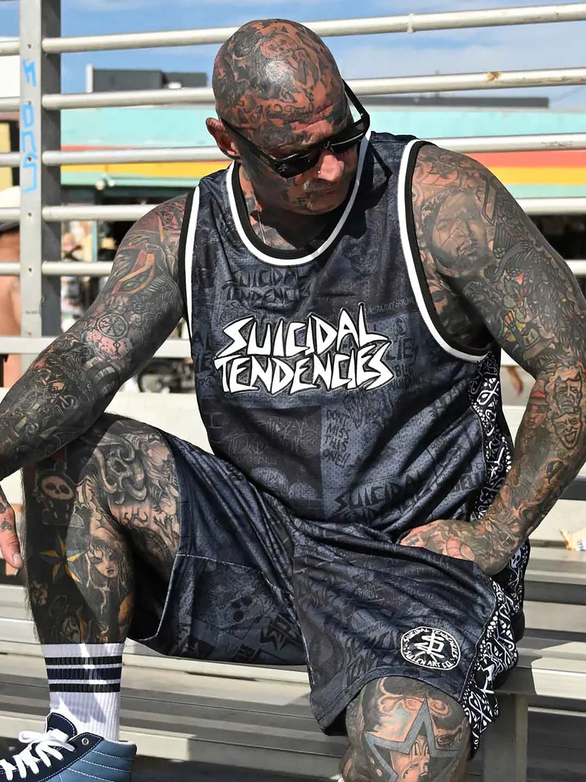 Sullen x Suicidal Tendencies Posted Grey Jersey lifestyle front view