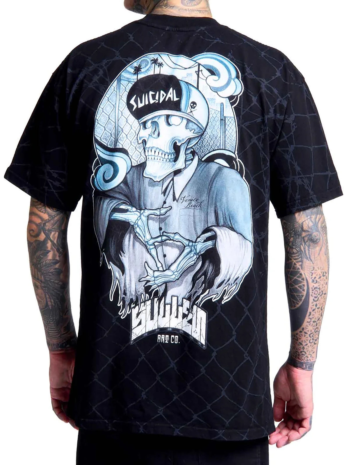 Sullen x Suicidal Tendencies Men's ST x SAC “1 Ton” Relaxed Fit Graphic T-shirt - Jet Black