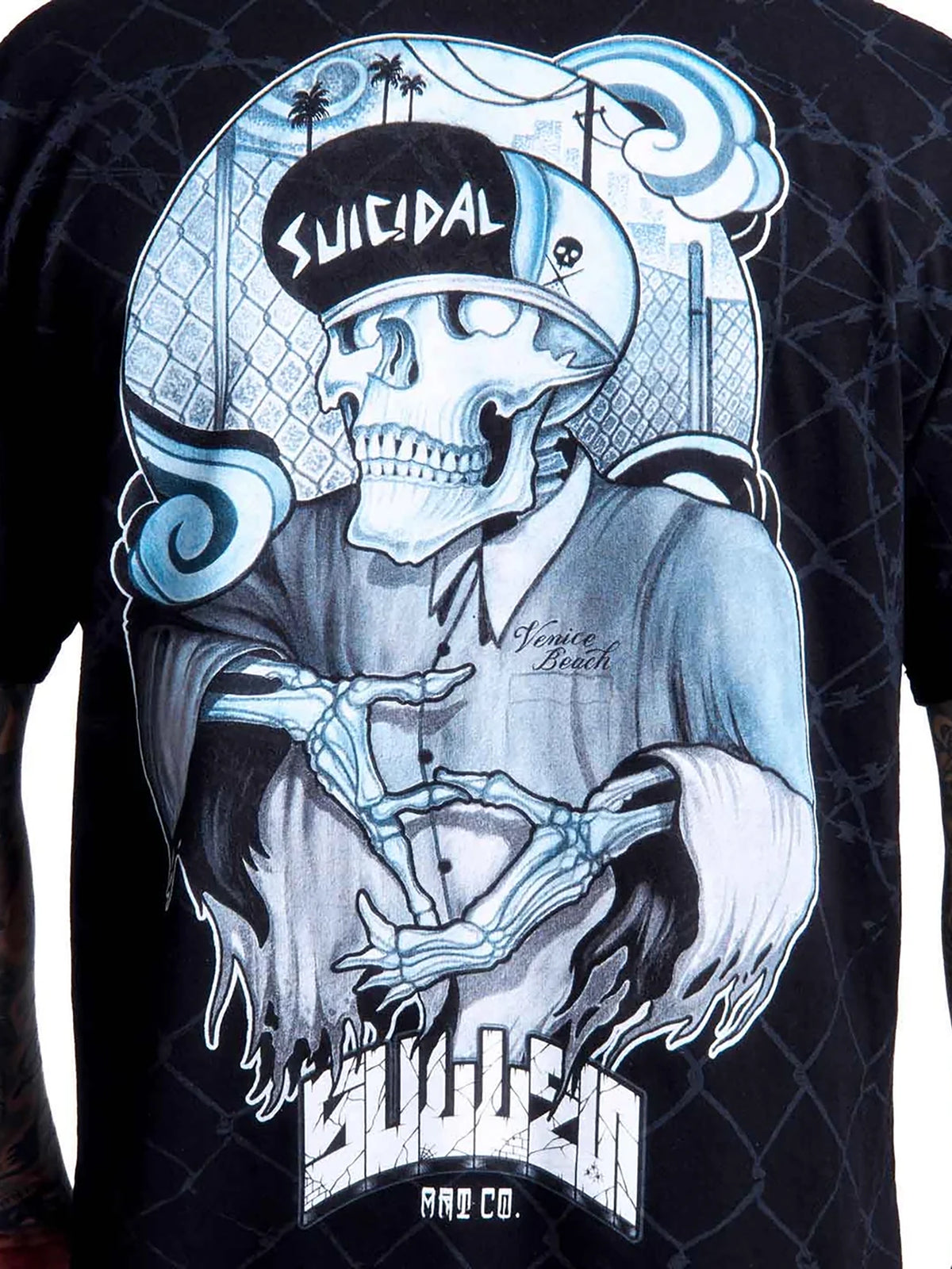 Sullen x Suicidal Tendencies Men's ST x SAC “1 Ton” Relaxed Fit Graphic T-shirt - Jet Black