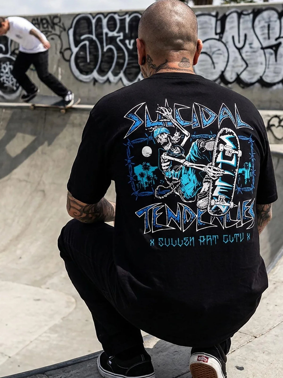 Sullen x Suicidal Tendencies Men's Sk8r “1 Ton” Graphic T-shirt - Jet Black