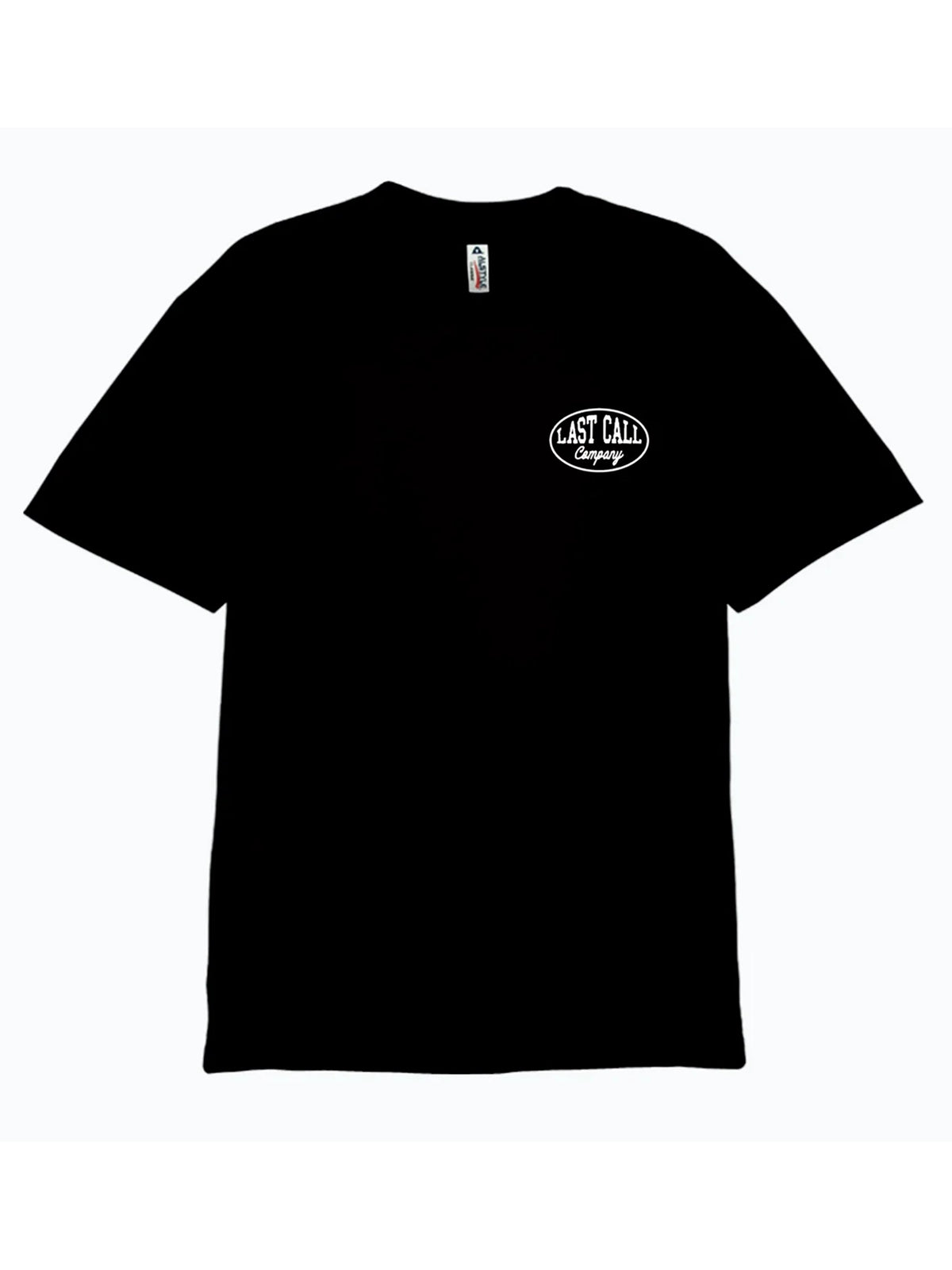 Last Call Co Summertime Graphic T-Shirt Black flat front view showing the chest graphic