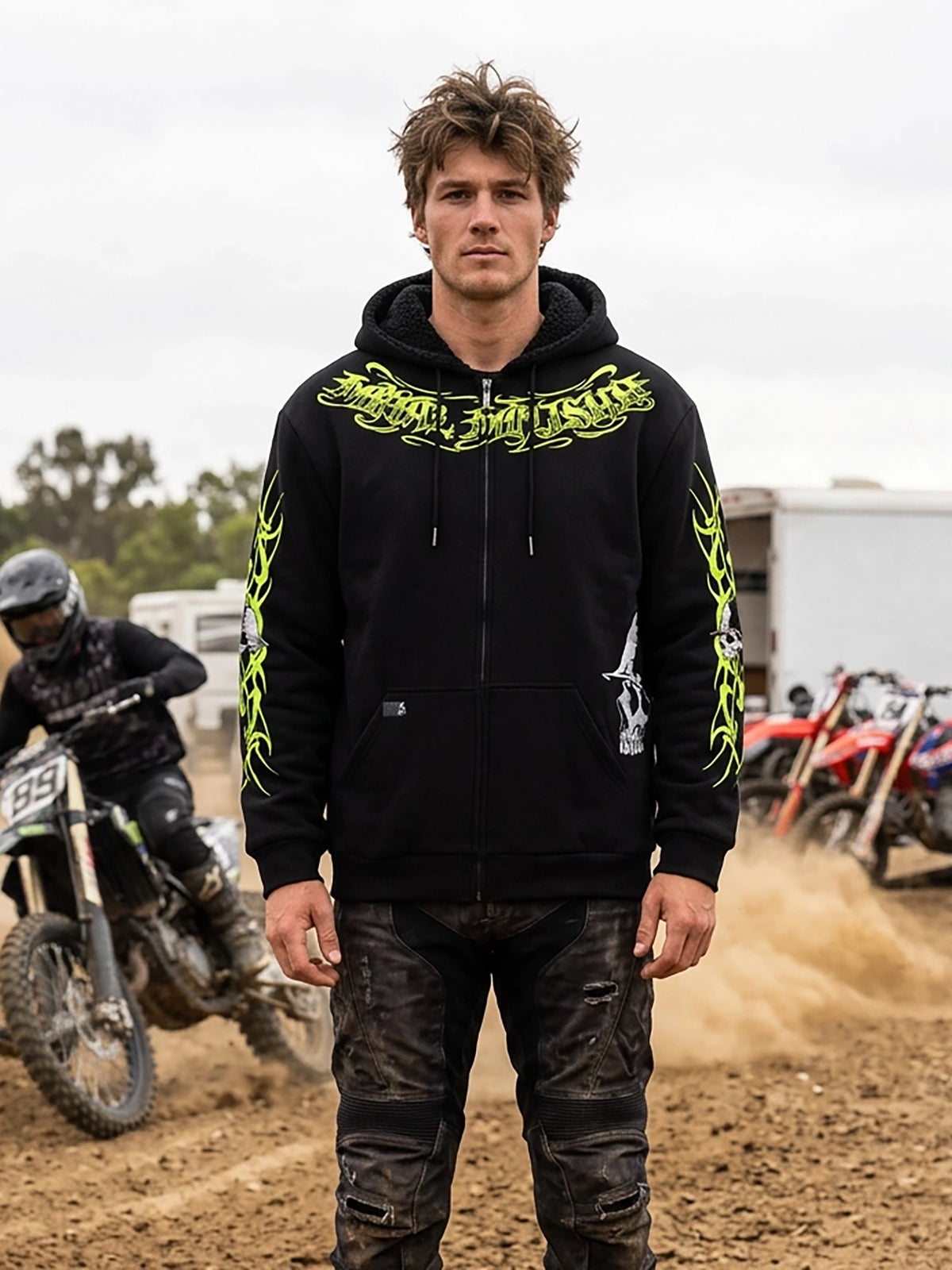 Metal Mulisha Men's Summon Sherpa Zip Up Hoodie - Black