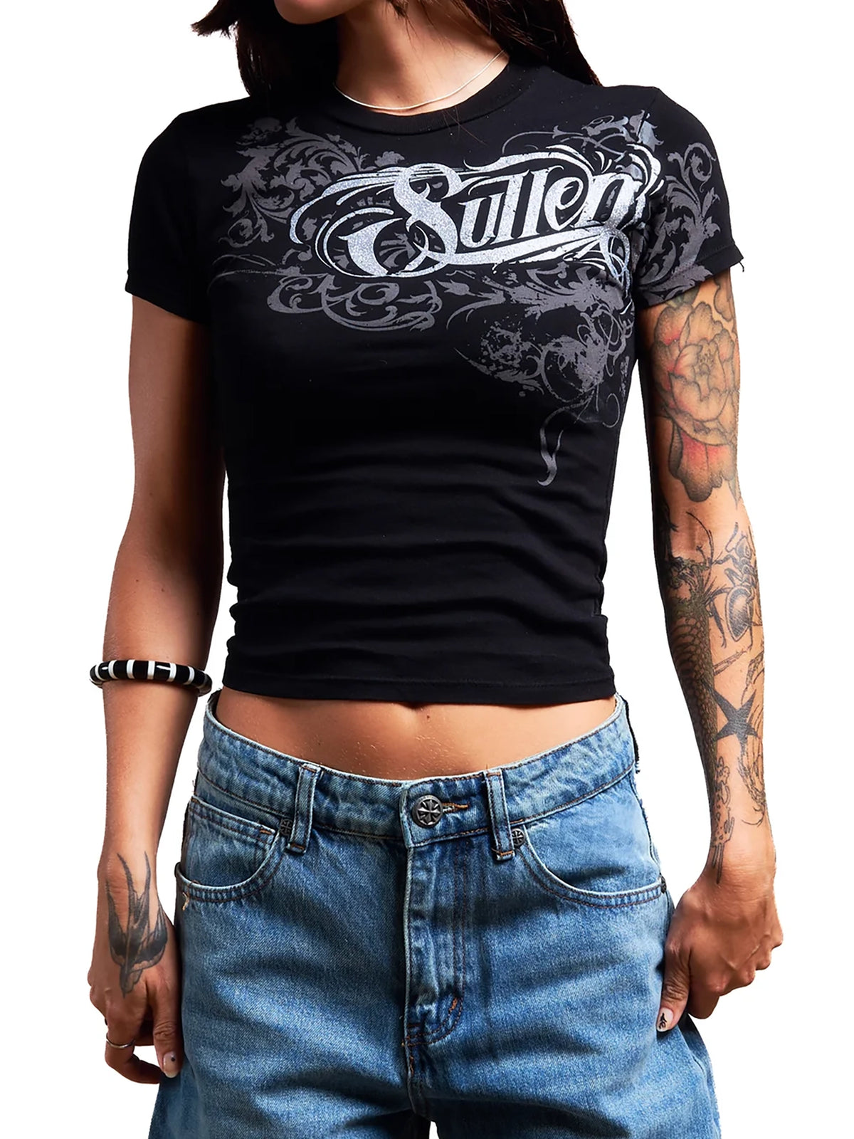 Sullen Swoop Women's Graphic T-shirt - Jet Black
