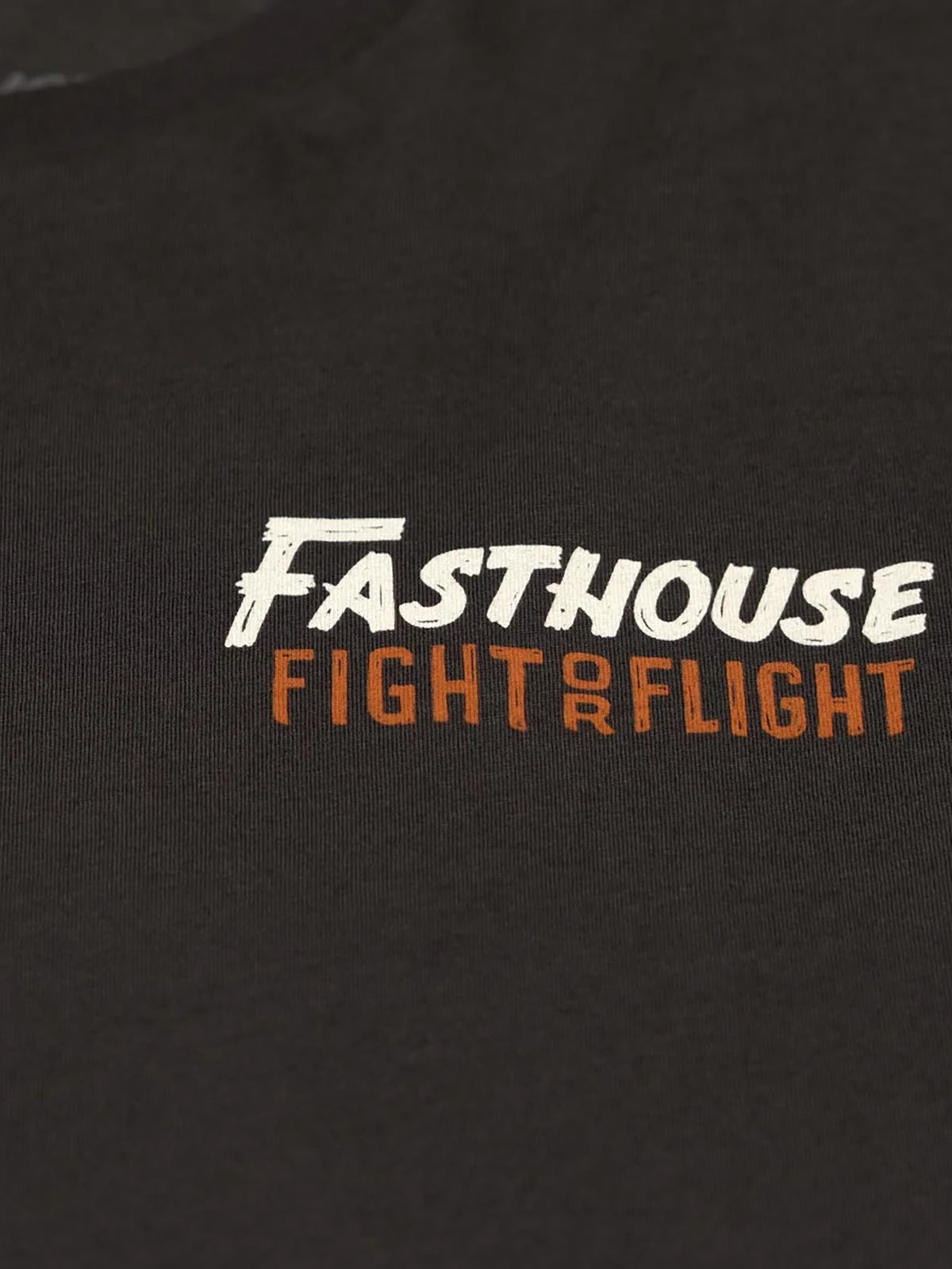 Fasthouse Men's Talon Graphic T-shirt in Graphite Black, close-up of the front chest graphic