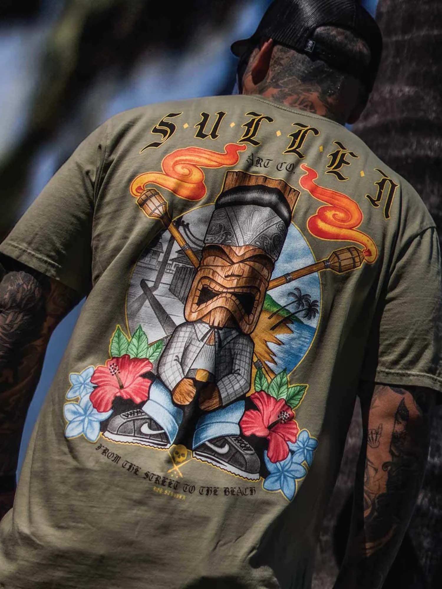 Sullen Men's Tiki Cholo Short Sleeve Premium T-shirt by Sullen