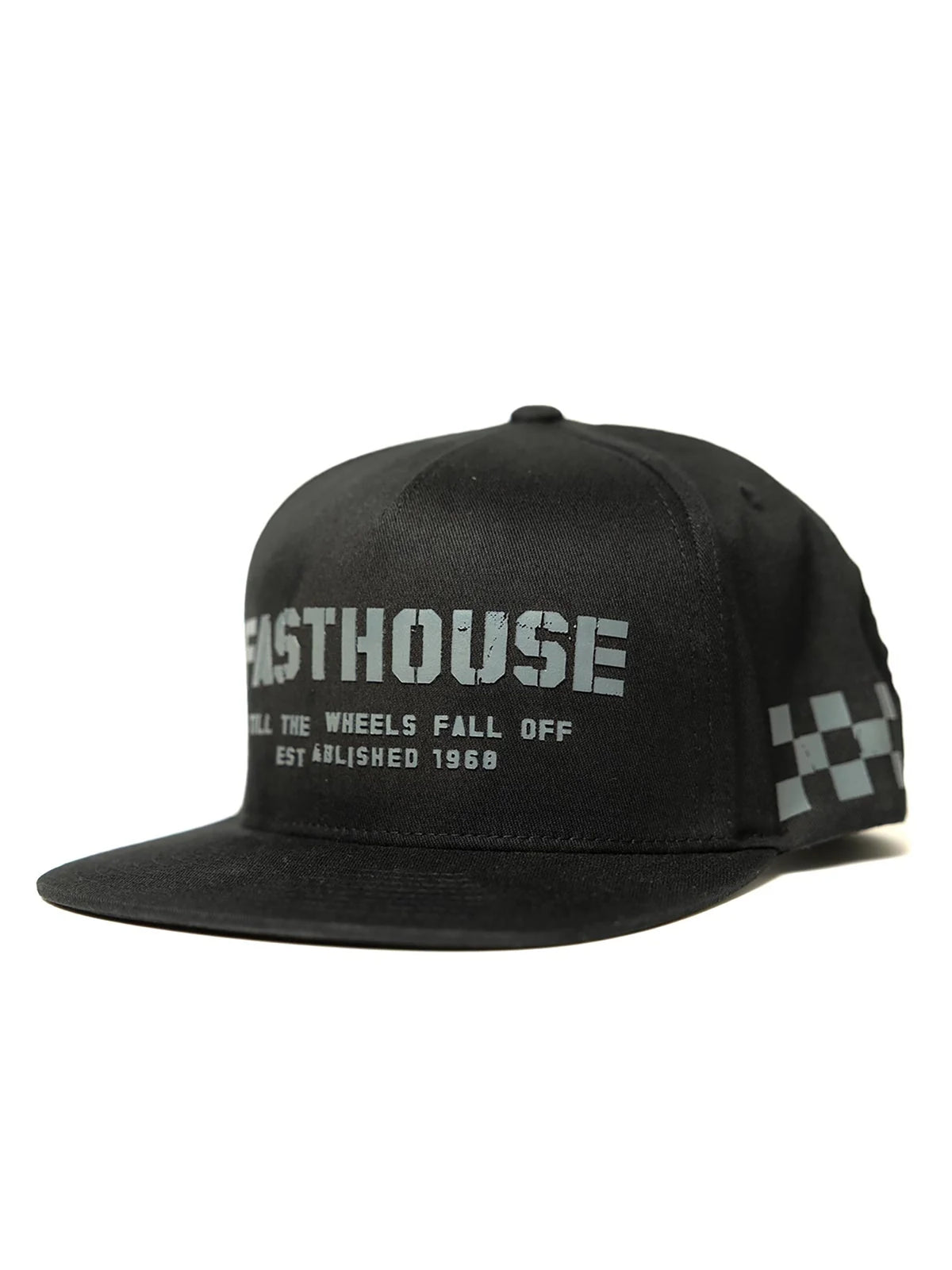 Fasthouse Men's Torn 110 Snapback Hat in Black - front view